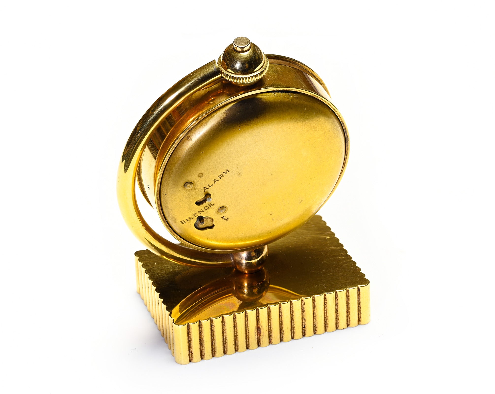 Vintage Cartier 18K Gold Travel Alarm Desk Clock