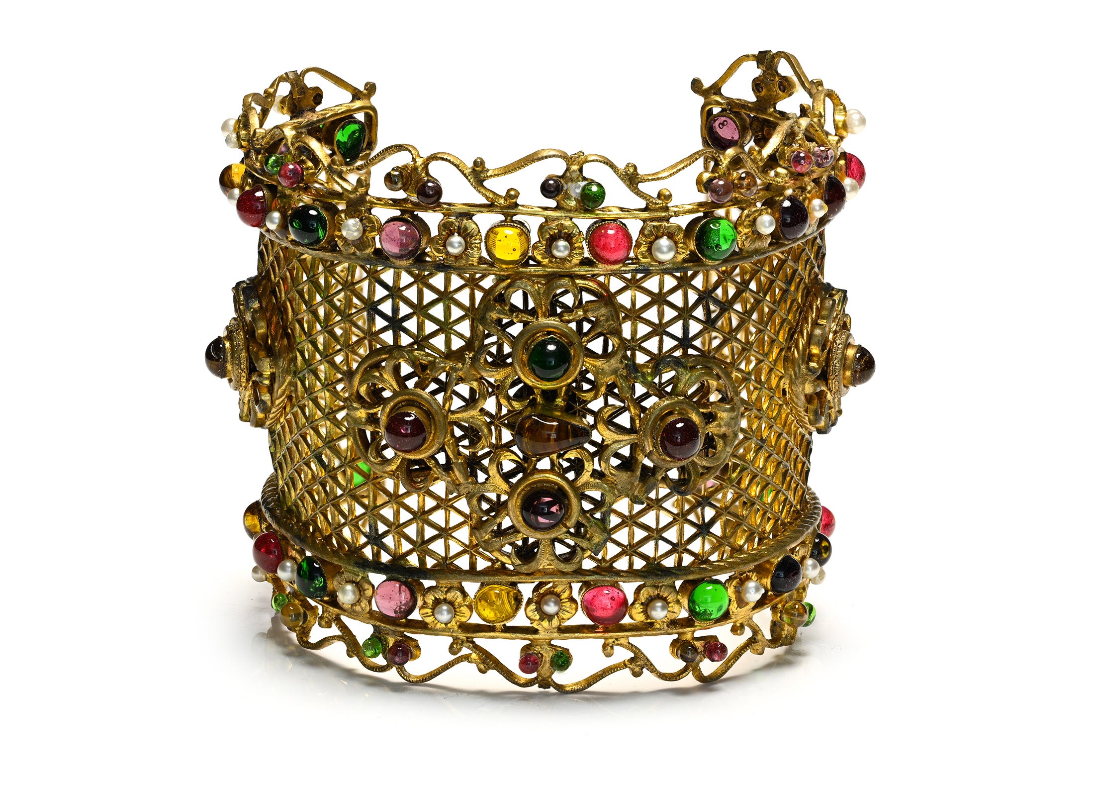 Vintage Chanel Paris Gripoix Glass Byzantine Style Bracelet