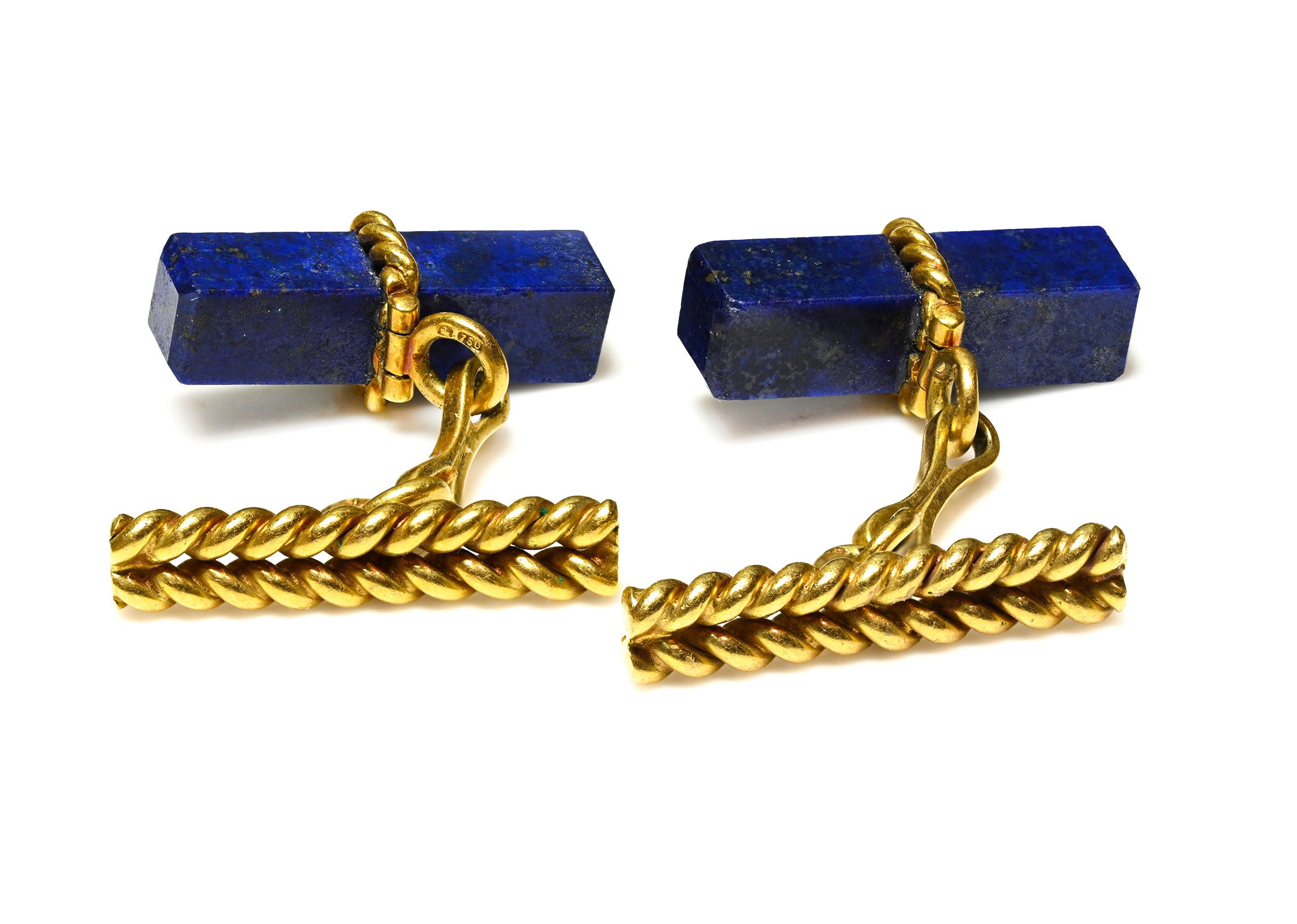 Vintage Chaumet Lapis Lazuli 18K Gold Cufflinks