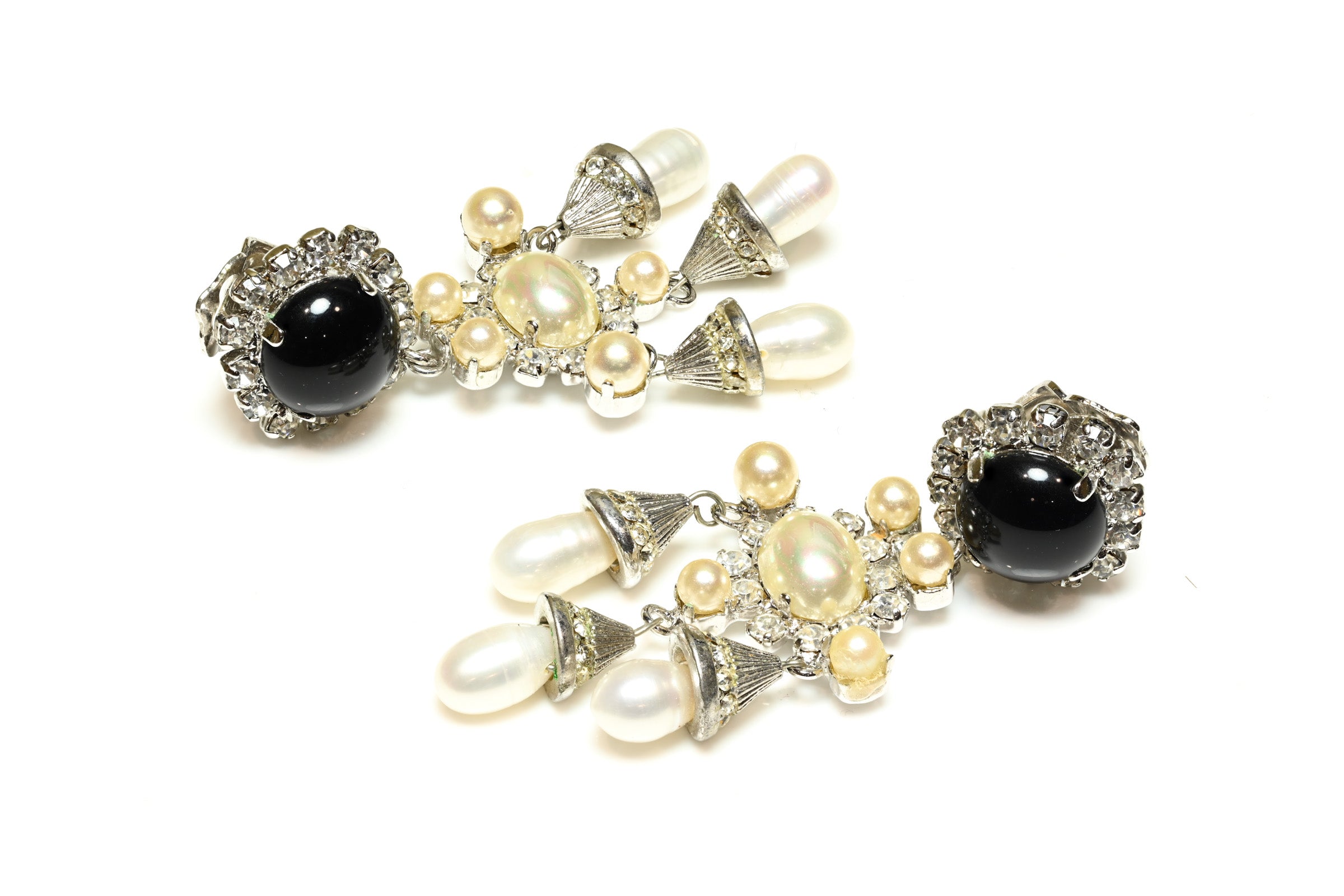 Vintage Christian Dior Henkell & Grosse Pearl Chandelier Earrings