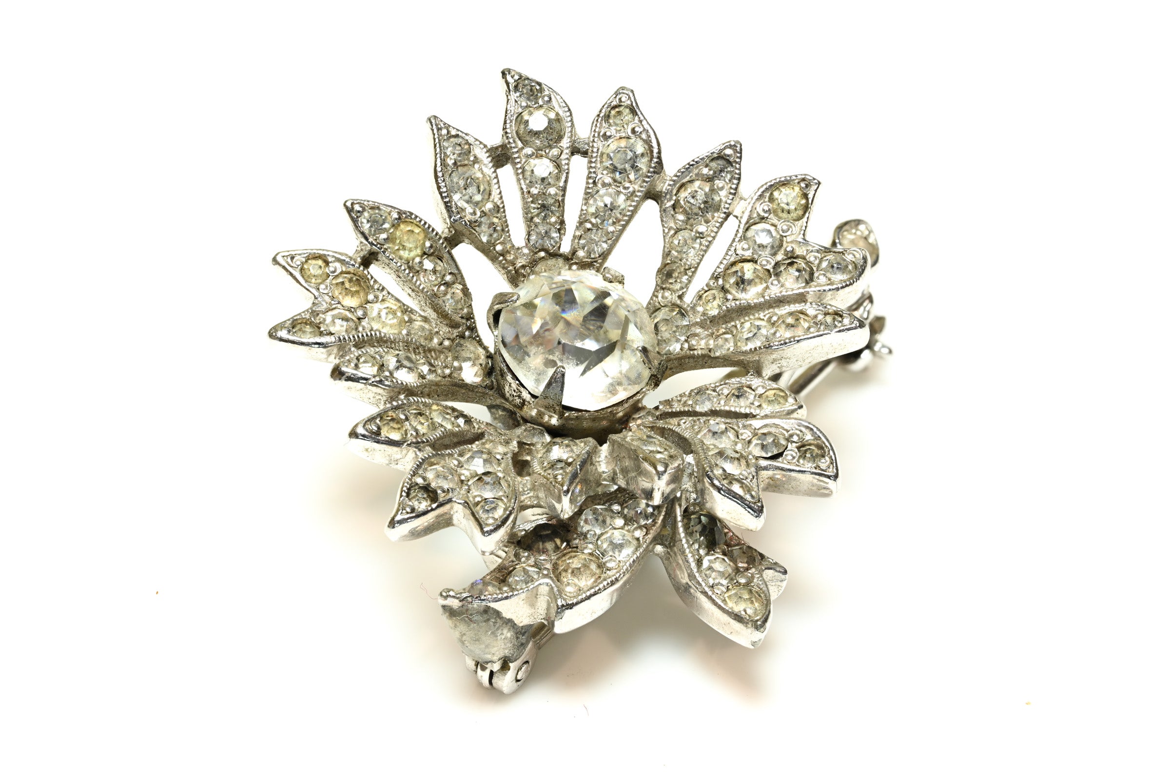 Vintage Christian Dior Paris by Kramer Crystal Flower Brooch 1
