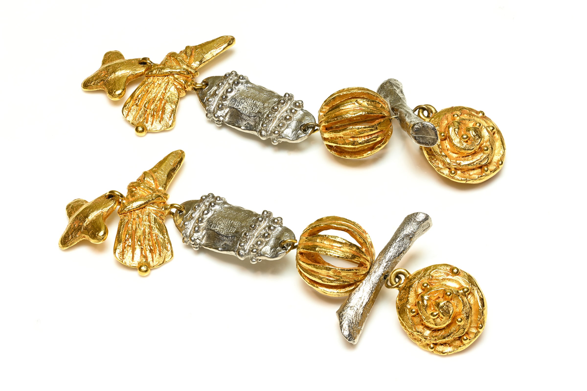 Vintage Christian Lacroix Couture Shoulder Duster Cross Earrings 1