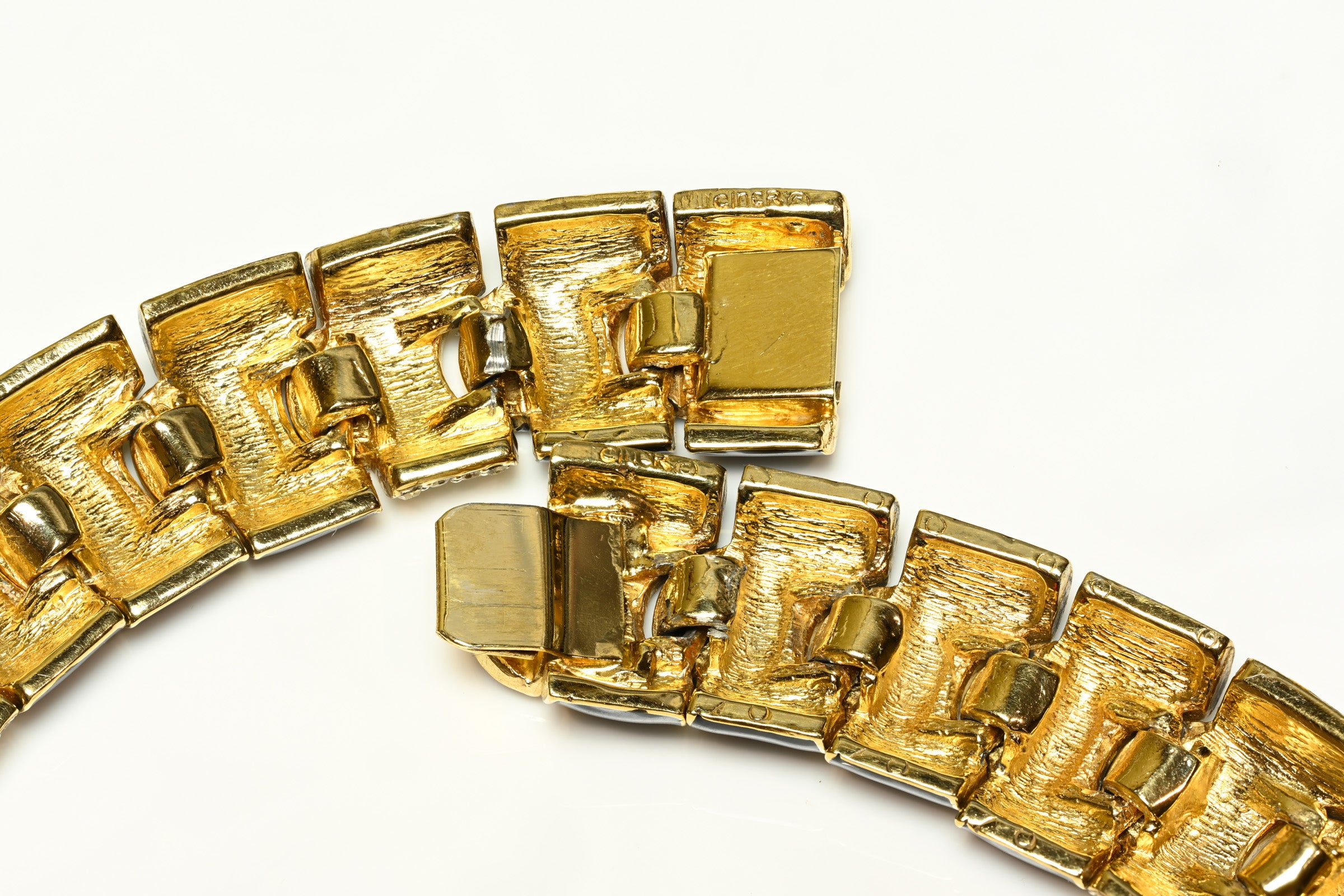 Vintage Ciner Black Enamel Crystal Collar Necklace 3