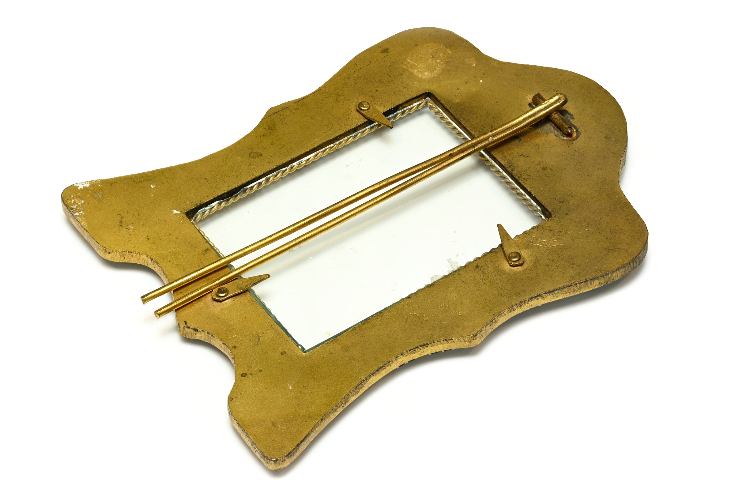 Vintage Italian Floral Micro-Mosaic Gilt Brass Picture Frame Back
