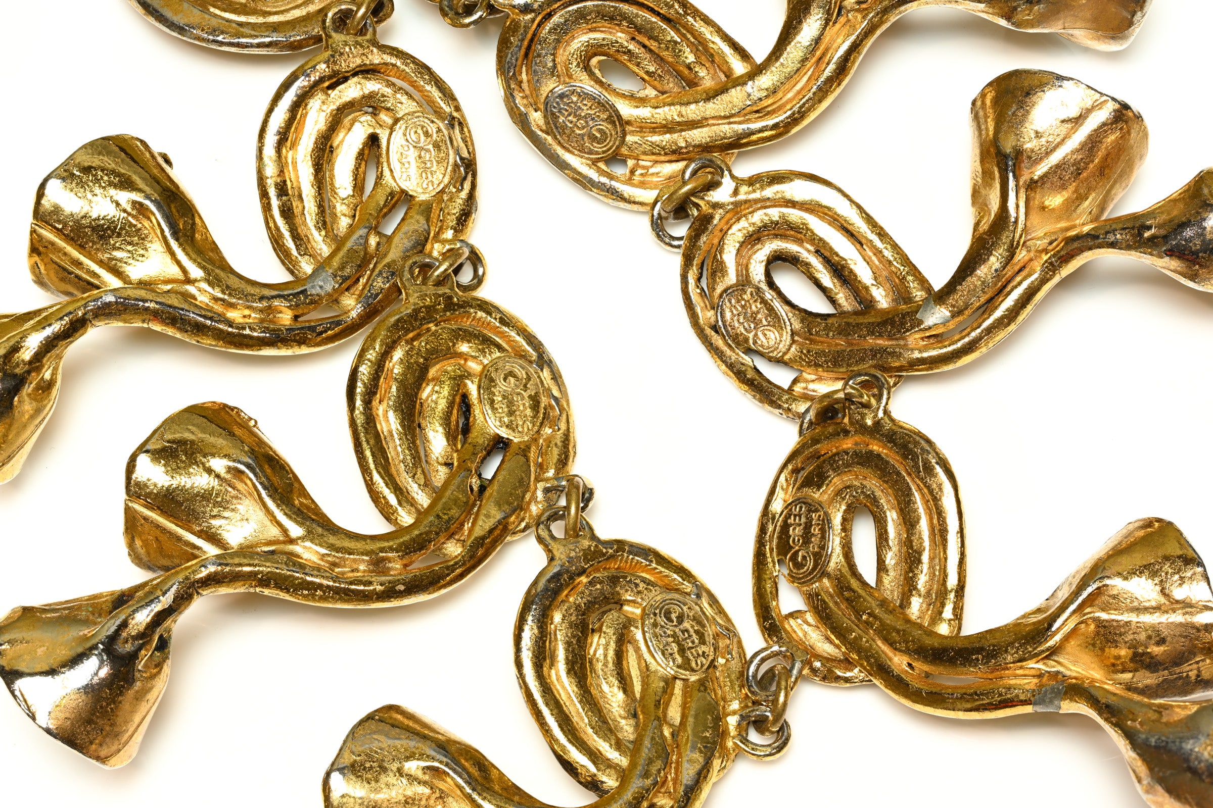 Vintage Madame Grès Paris by Robert Goossens Swirl Crystal Necklace signature