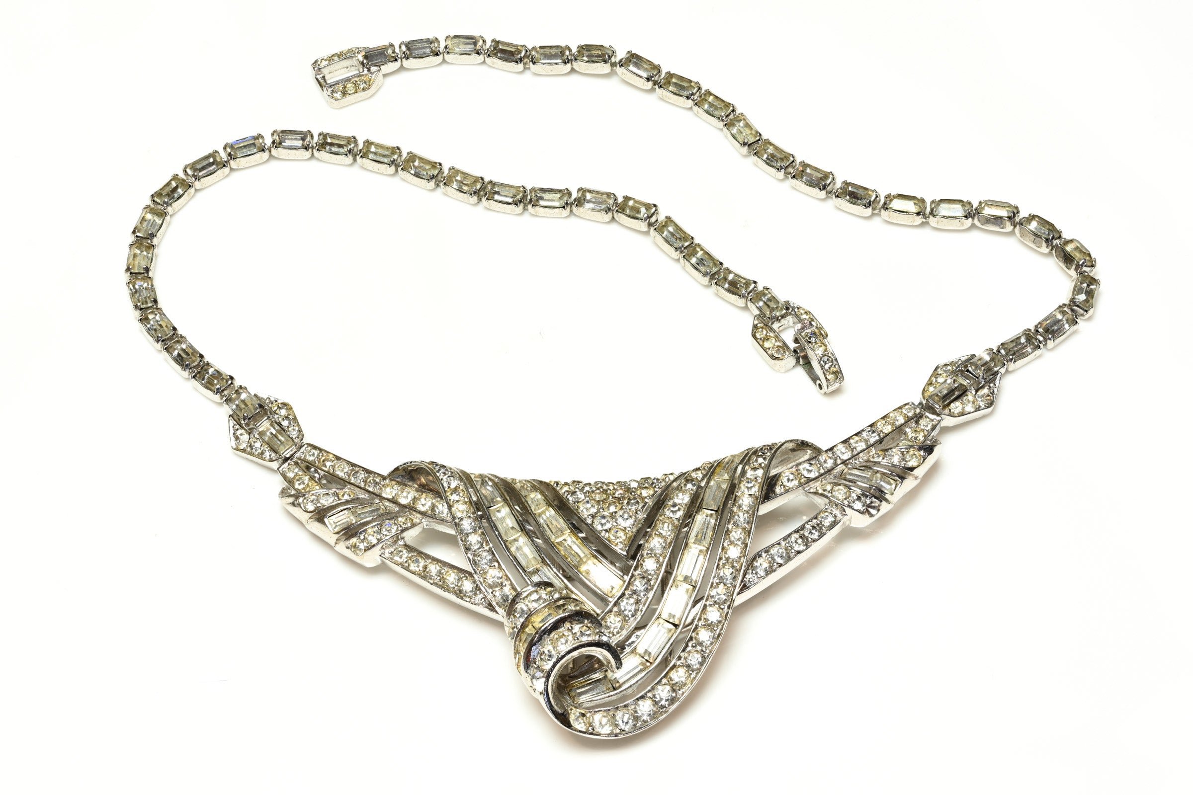 Vintage Marcel Boucher Ciro Crystal Convertible Brooch Necklace