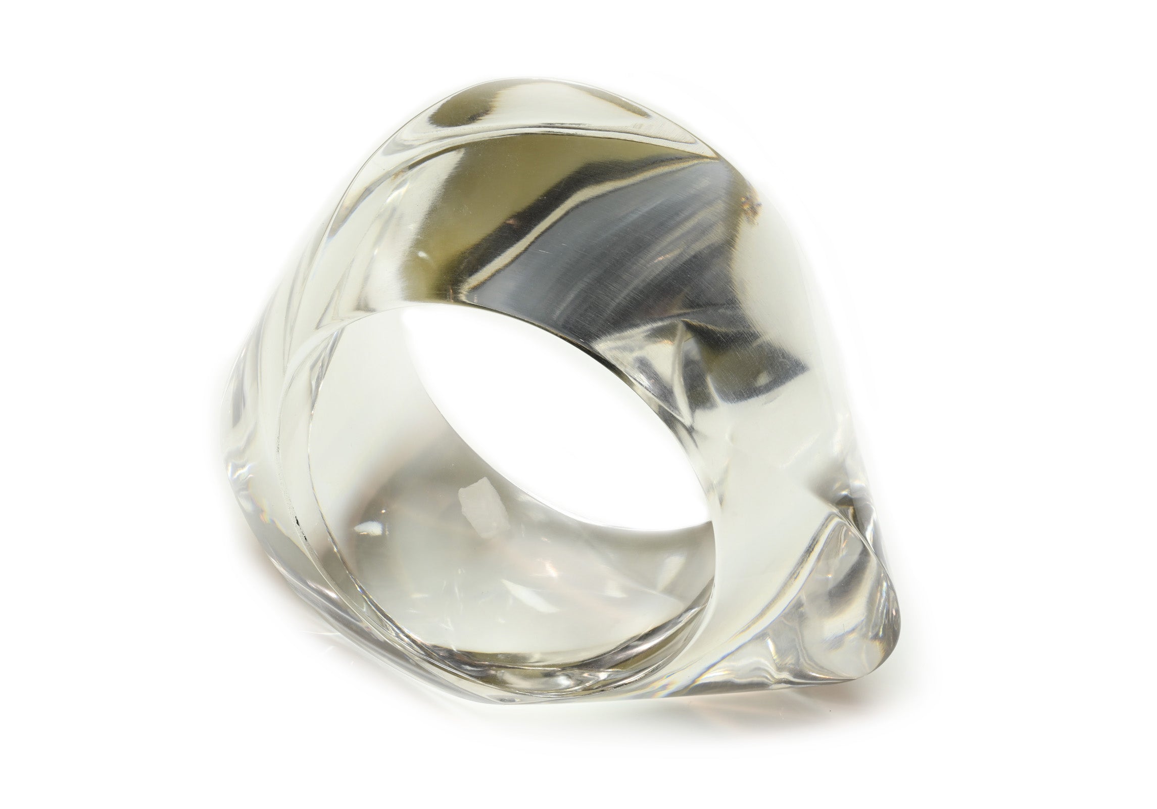 Vintage Patricia von Musulin Wide Lucite Architectural Bangle Bracelet 2