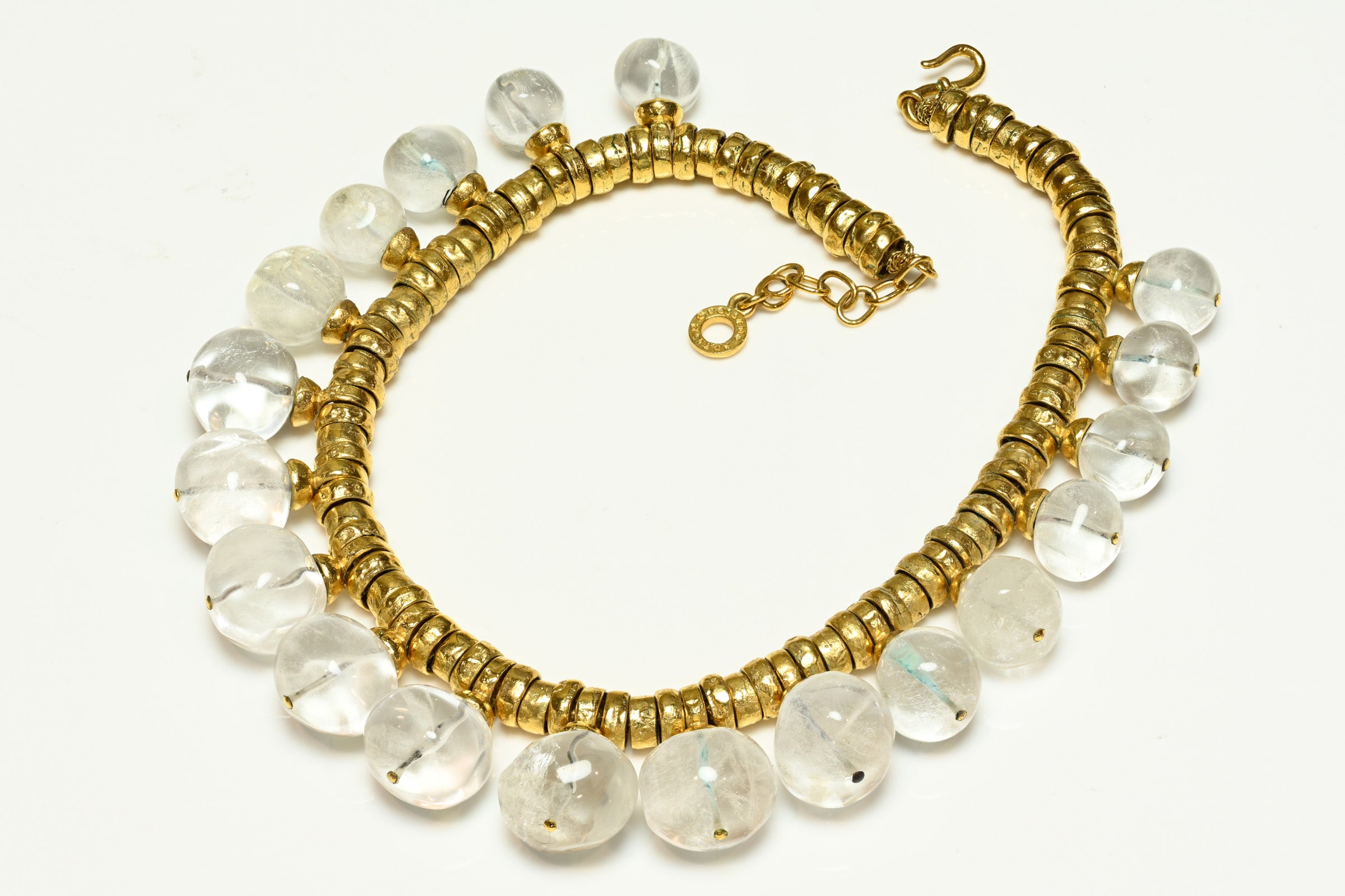 Vintage Robert Goossens Paris Gold Plated Rock Crystal Necklace