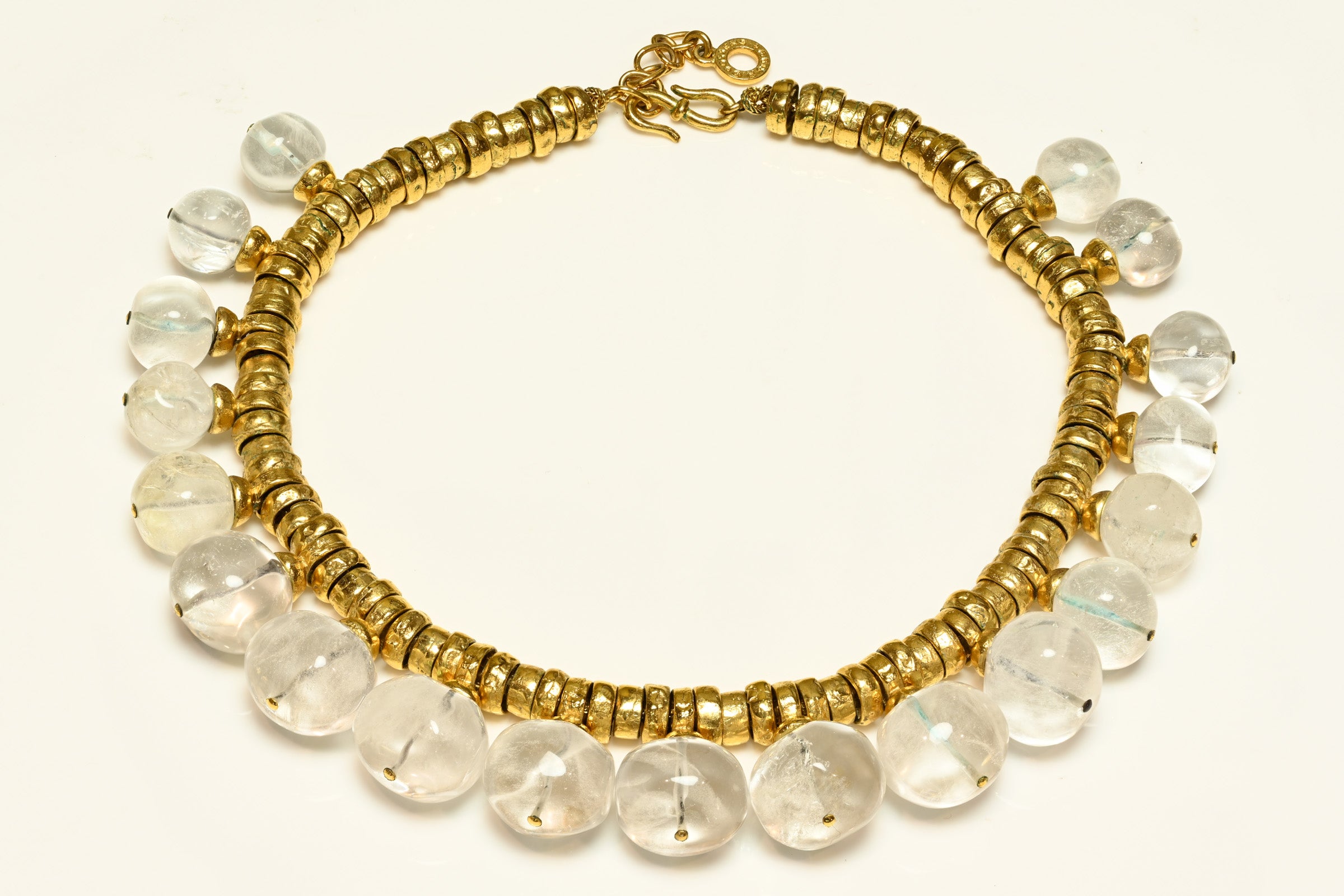 Vintage Robert Goossens Paris Gold Plated Rock Crystal Necklace 1