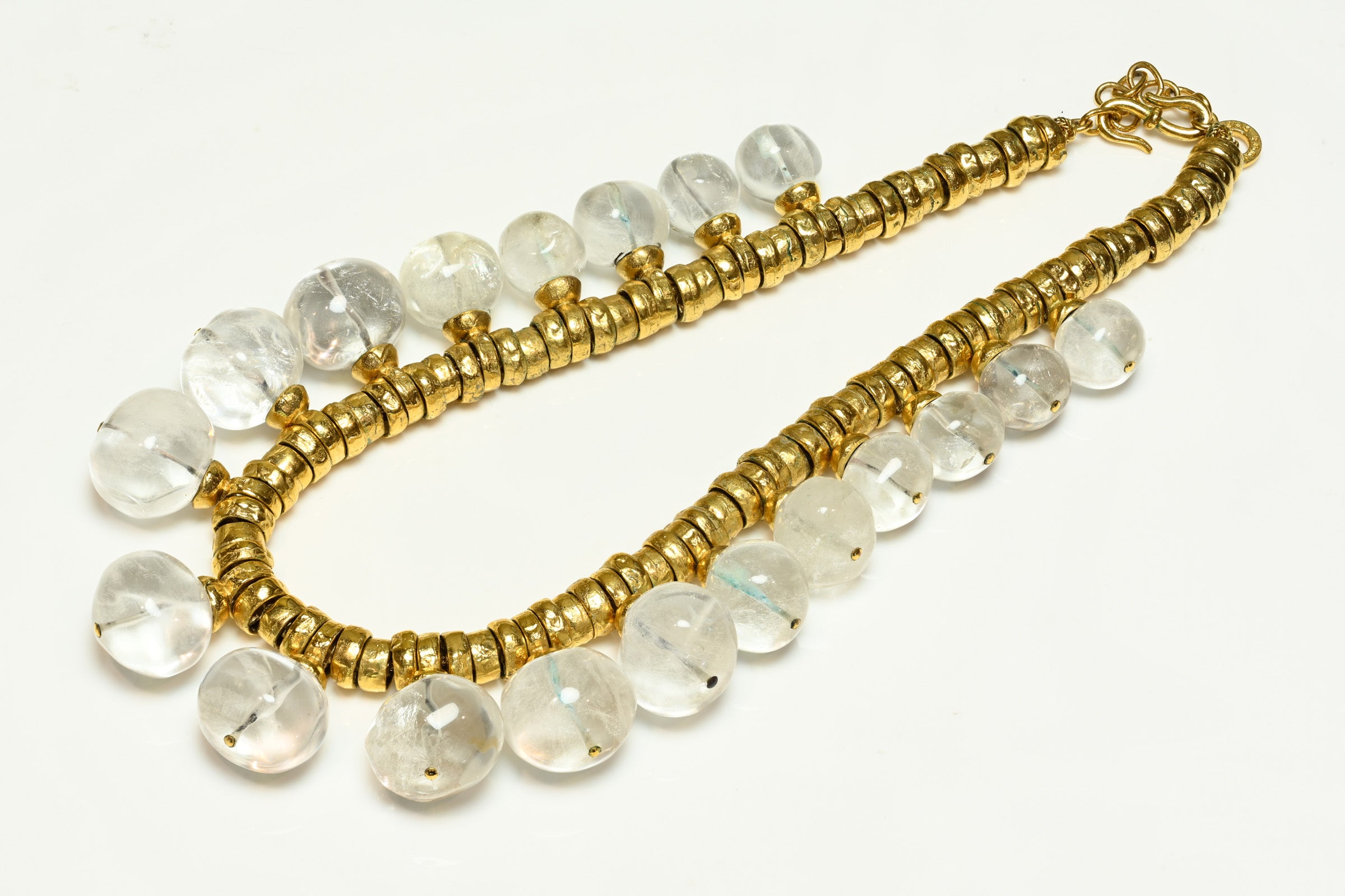 Vintage Robert Goossens Paris Gold Plated Rock Crystal Necklace 2