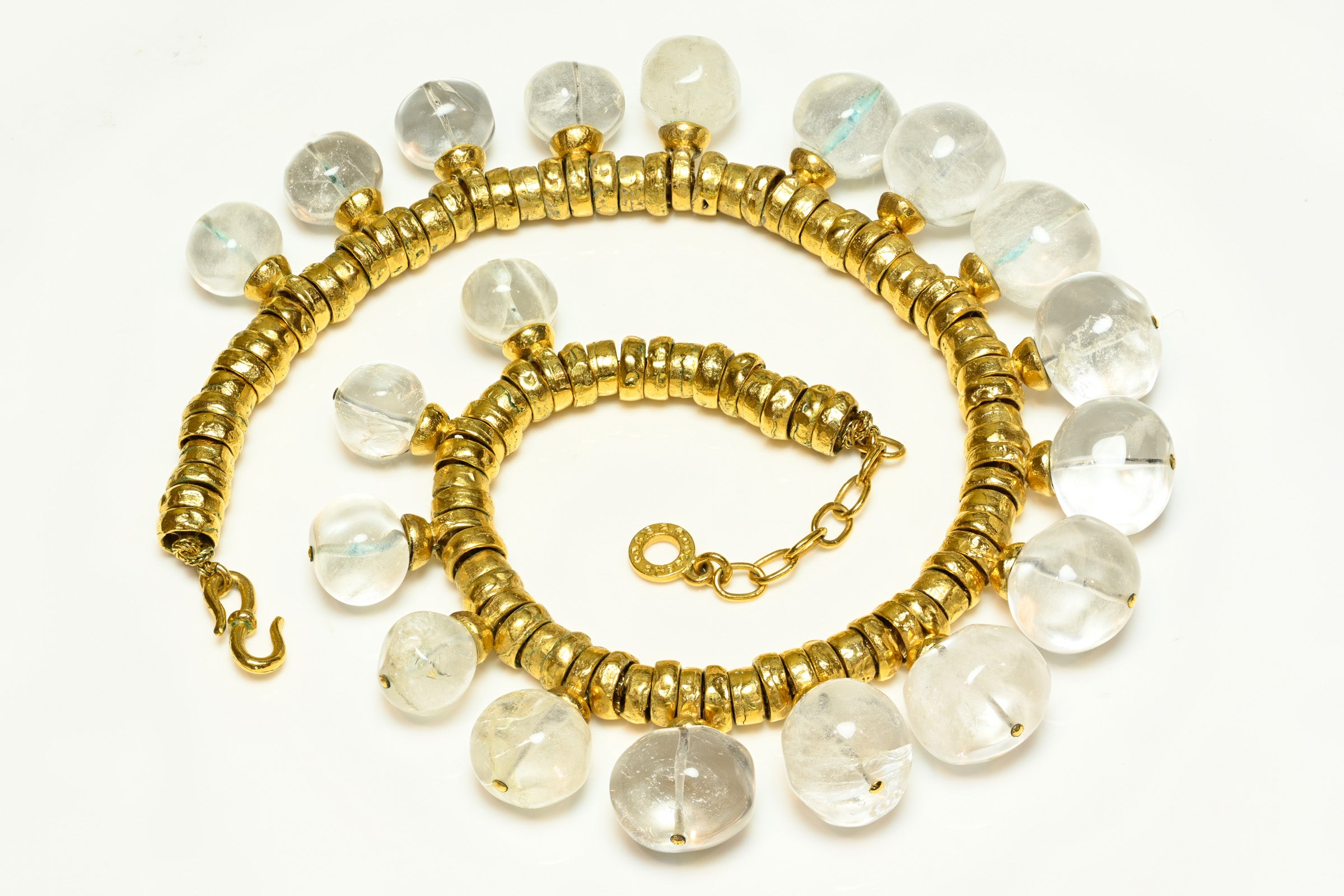 Vintage Robert Goossens Paris Gold Plated Rock Crystal Necklace 4