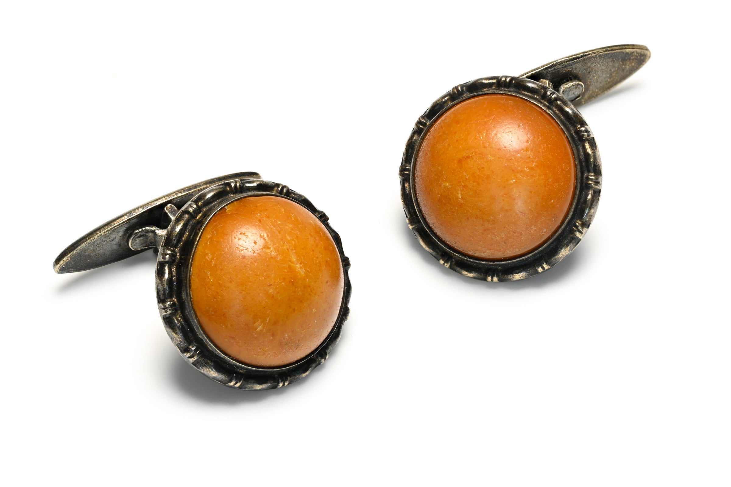 Amber 830 Silver Cufflinks Vintage