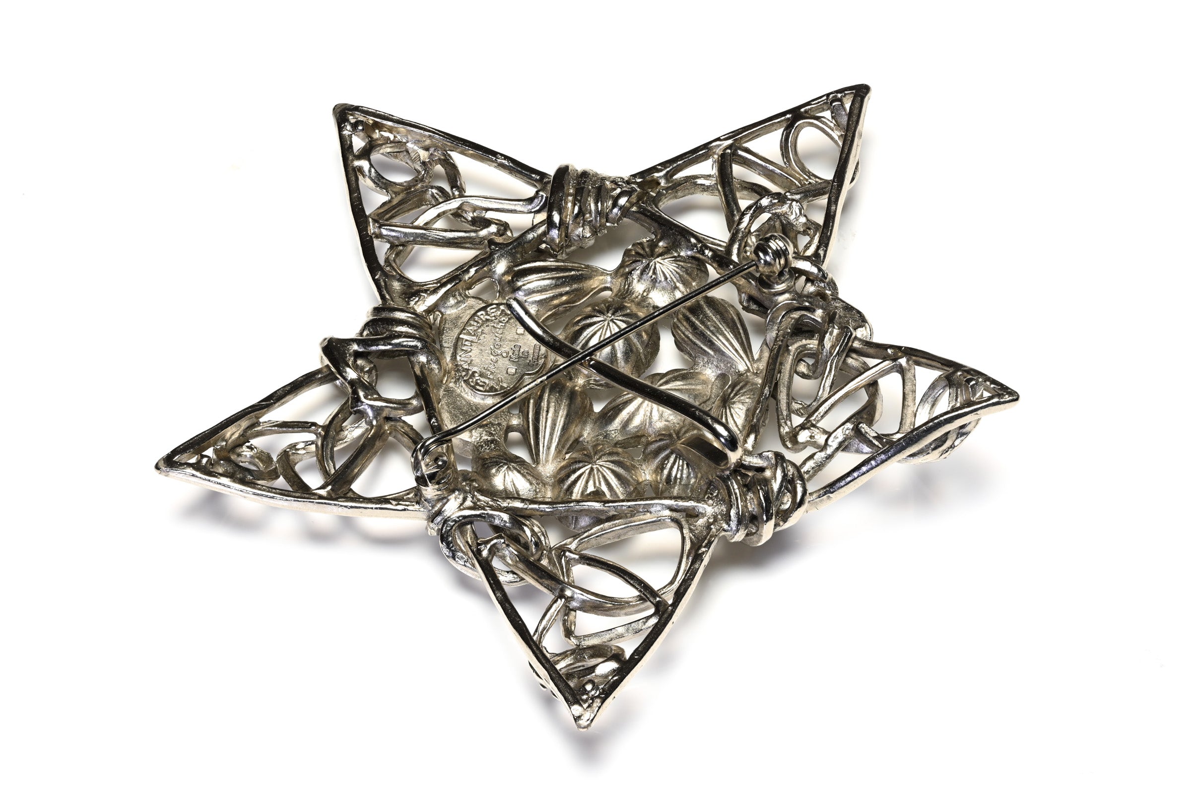 Vintage Yves Saint Laurent Rive Gauche Crystal Star Brooch 2