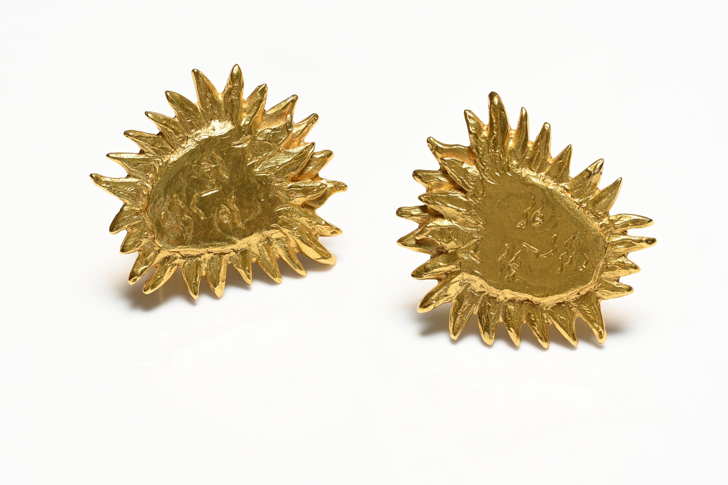 Vintage Yves Saint Laurent YSL Paris Goossens Sun King Earrings