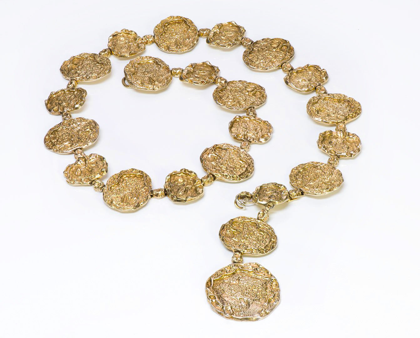 Vintage Cartier Jackie O Gold Sterling Silver Necklace Belt