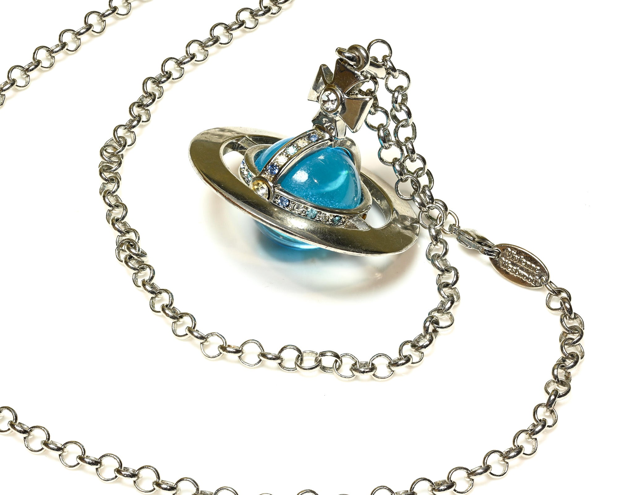 Vivienne Westwood Crystal Orb Pendant Chain Necklace
