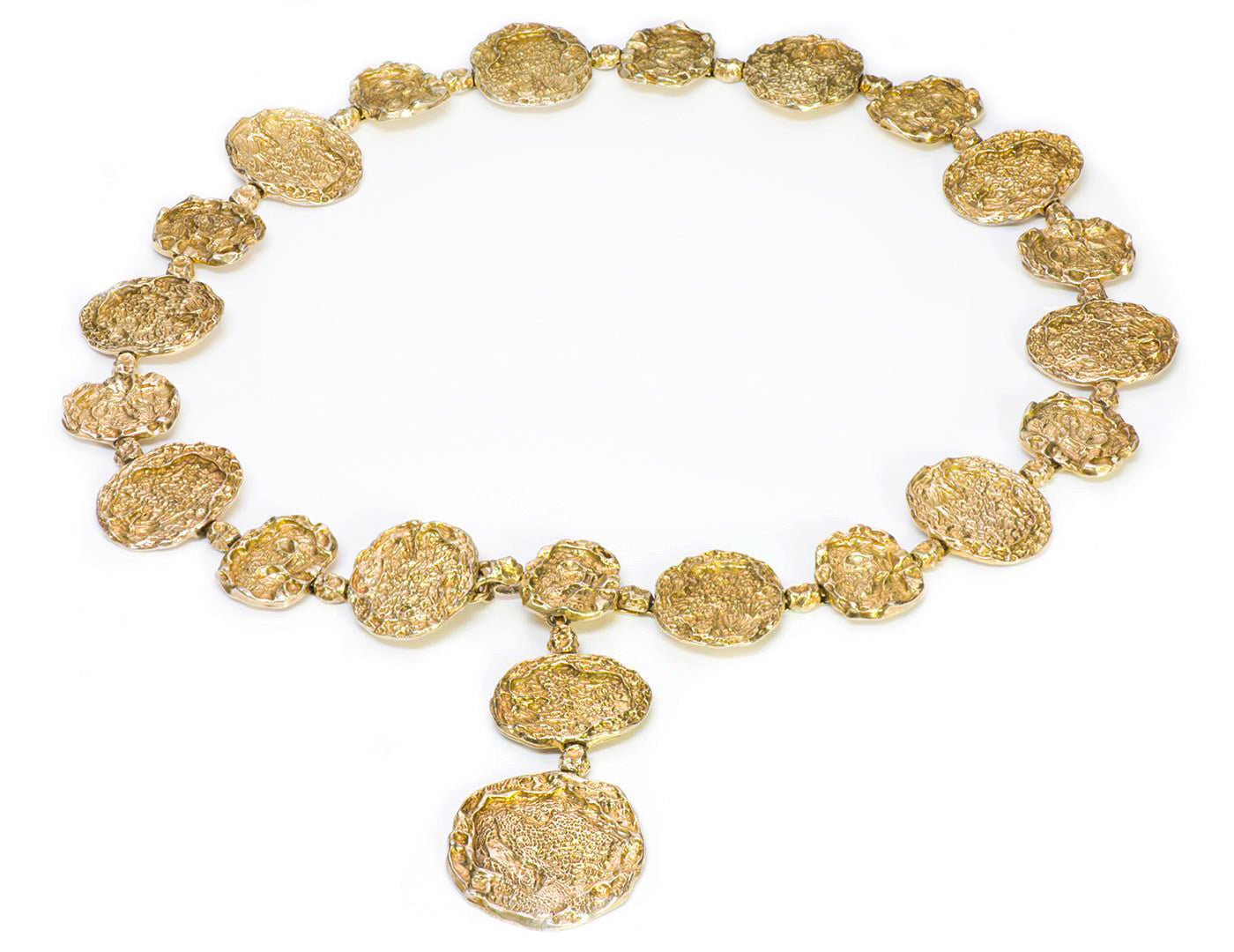 Cartier Gilt Silver Nugget Necklace Belt