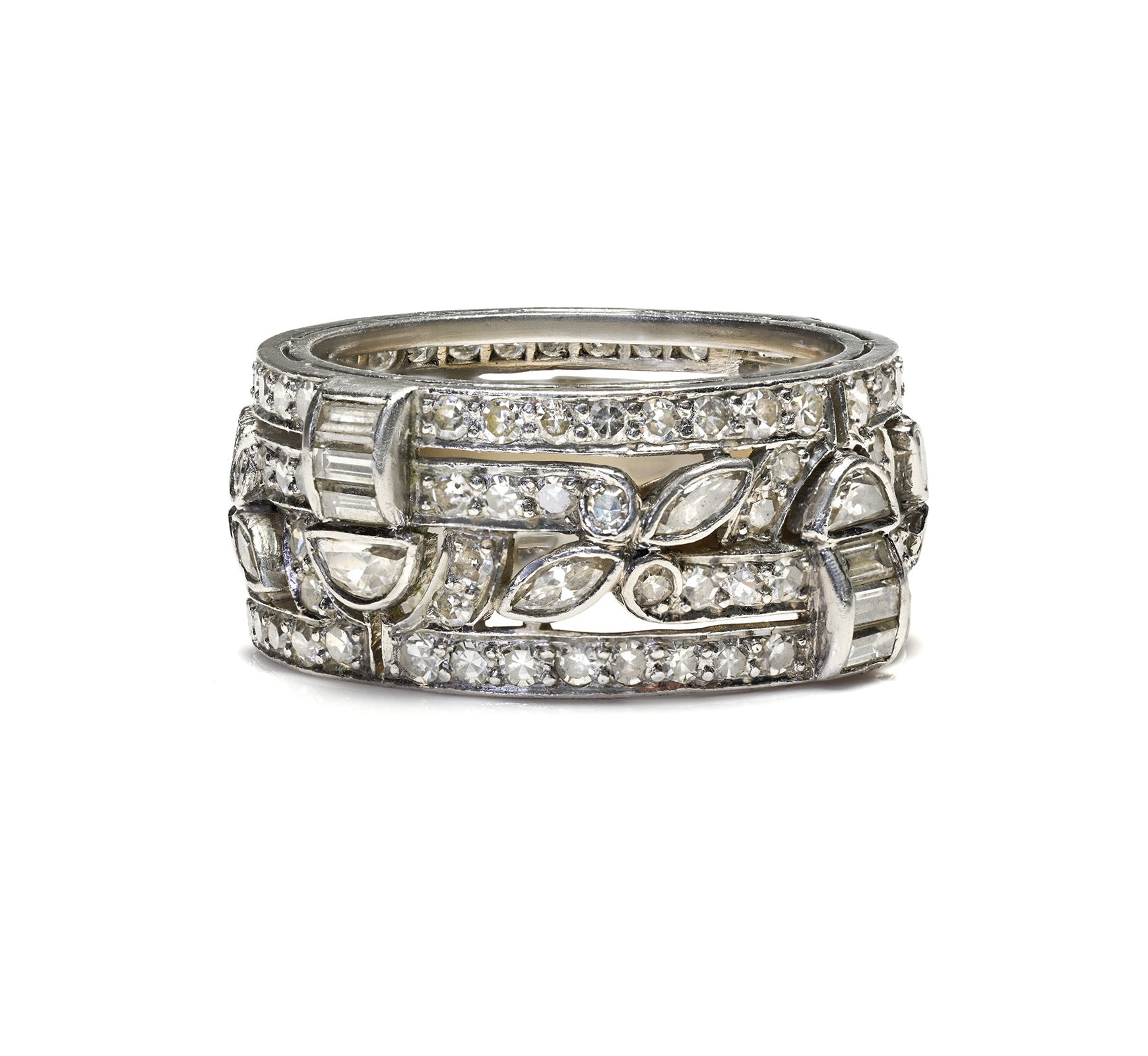 Wide Art Deco Diamond Eternity Ring