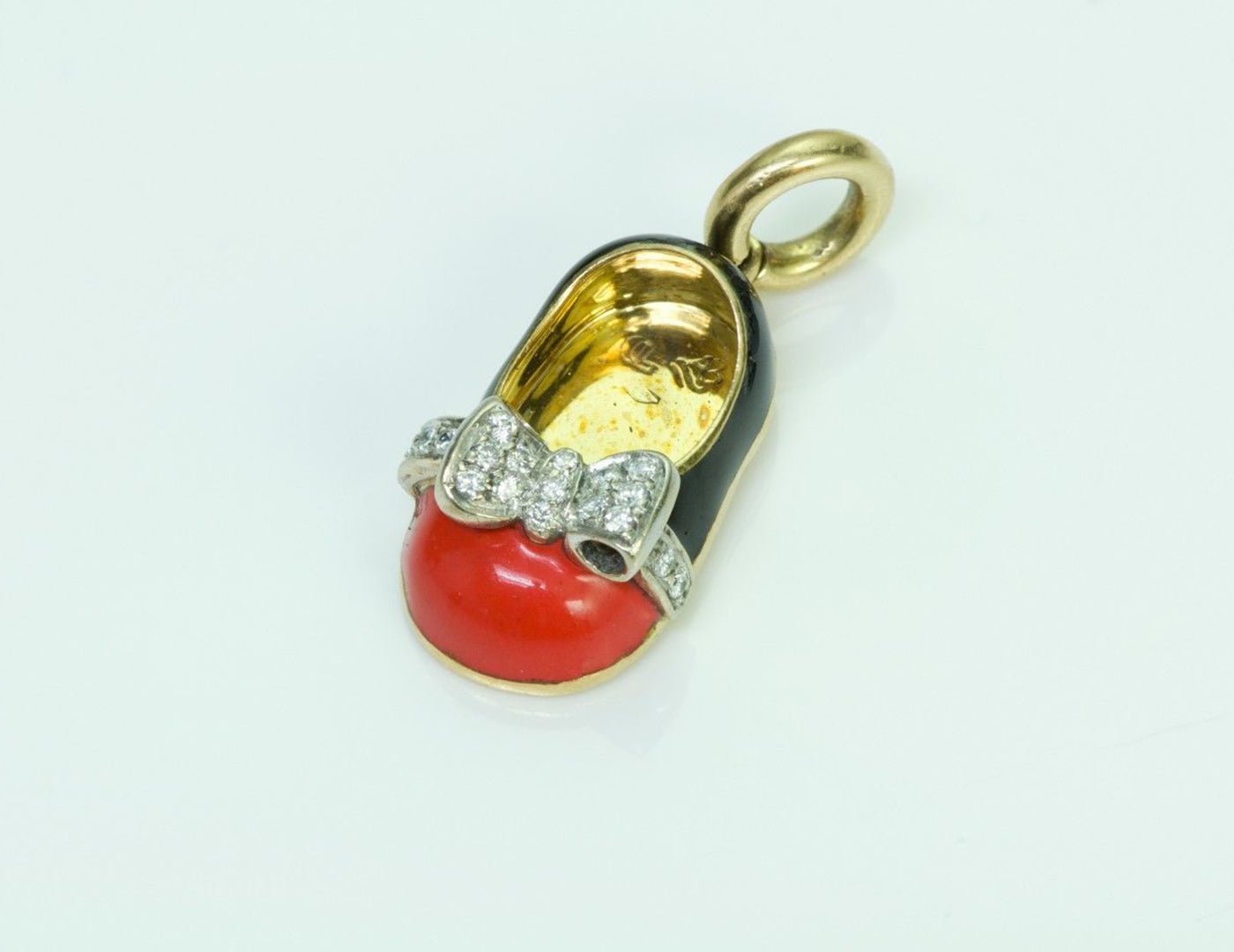 Aaron Basha 18K Gold Diamond Baby Bow Shoe Charm