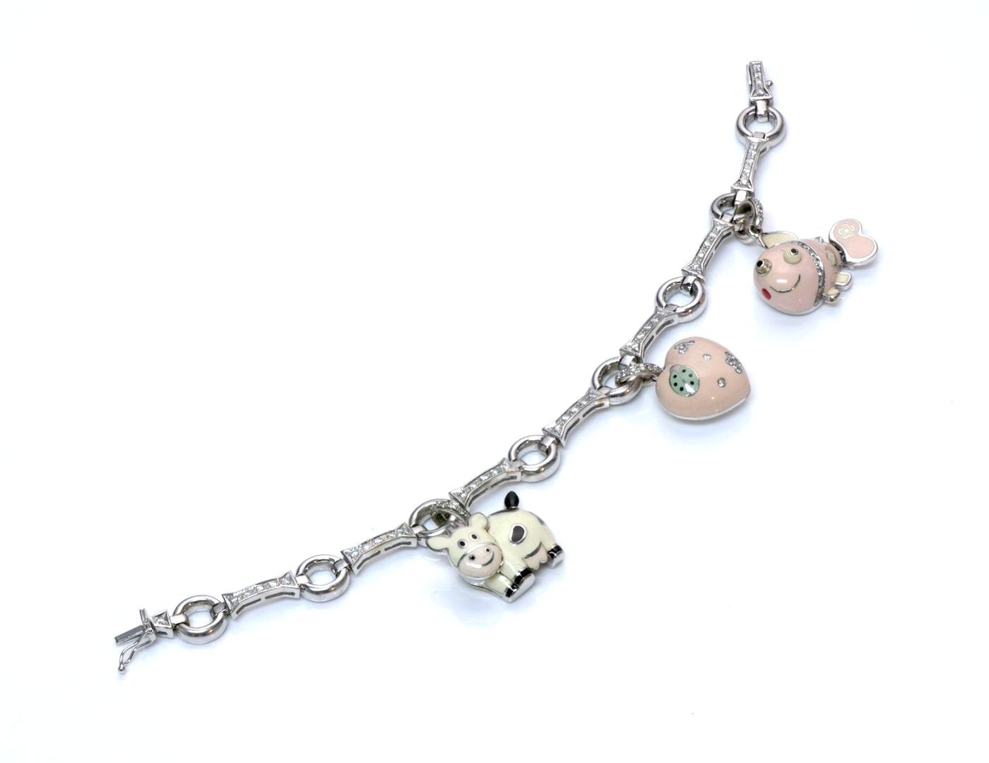 Aaron Basha Diamond Charm Bracelet