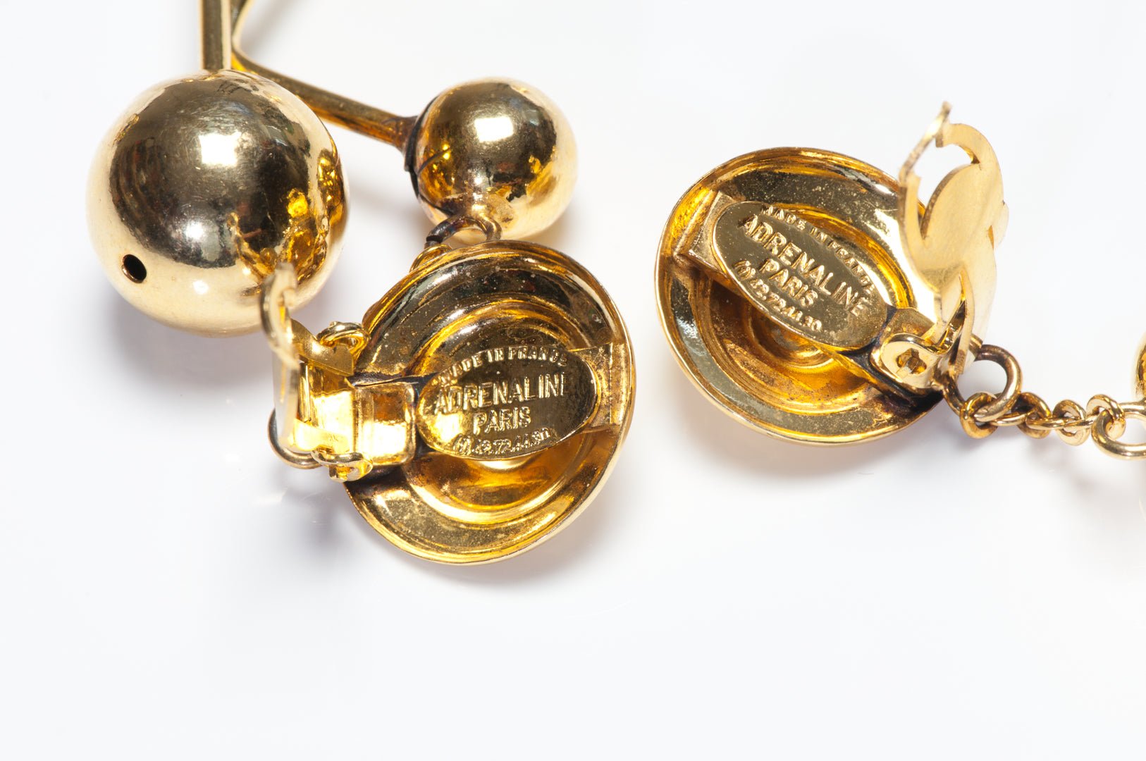 Adrenaline Paris Gold Plated Geometric Shoulder Dusters Earrings