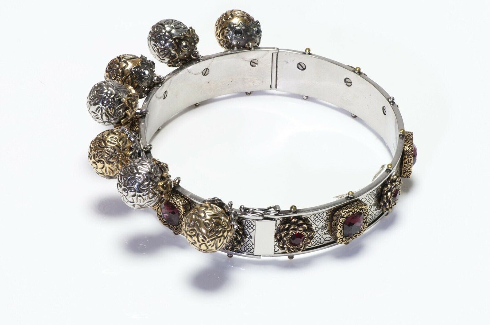 Alexander McQueen Renaissance Style Red Crystal Ball Choker Necklace