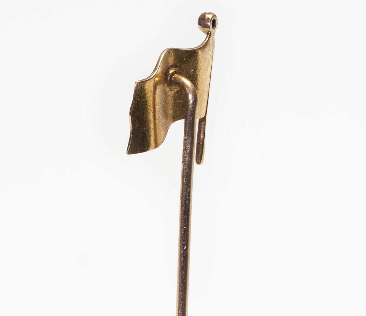 American Flag Gold Enamel Diamond Stick Pin