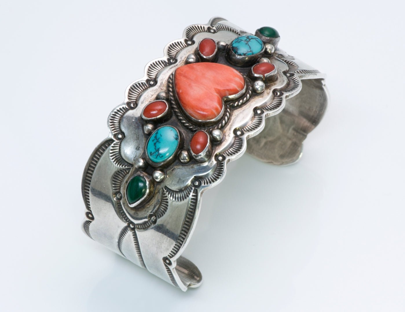 American Indian Coral Cuff Bracelet