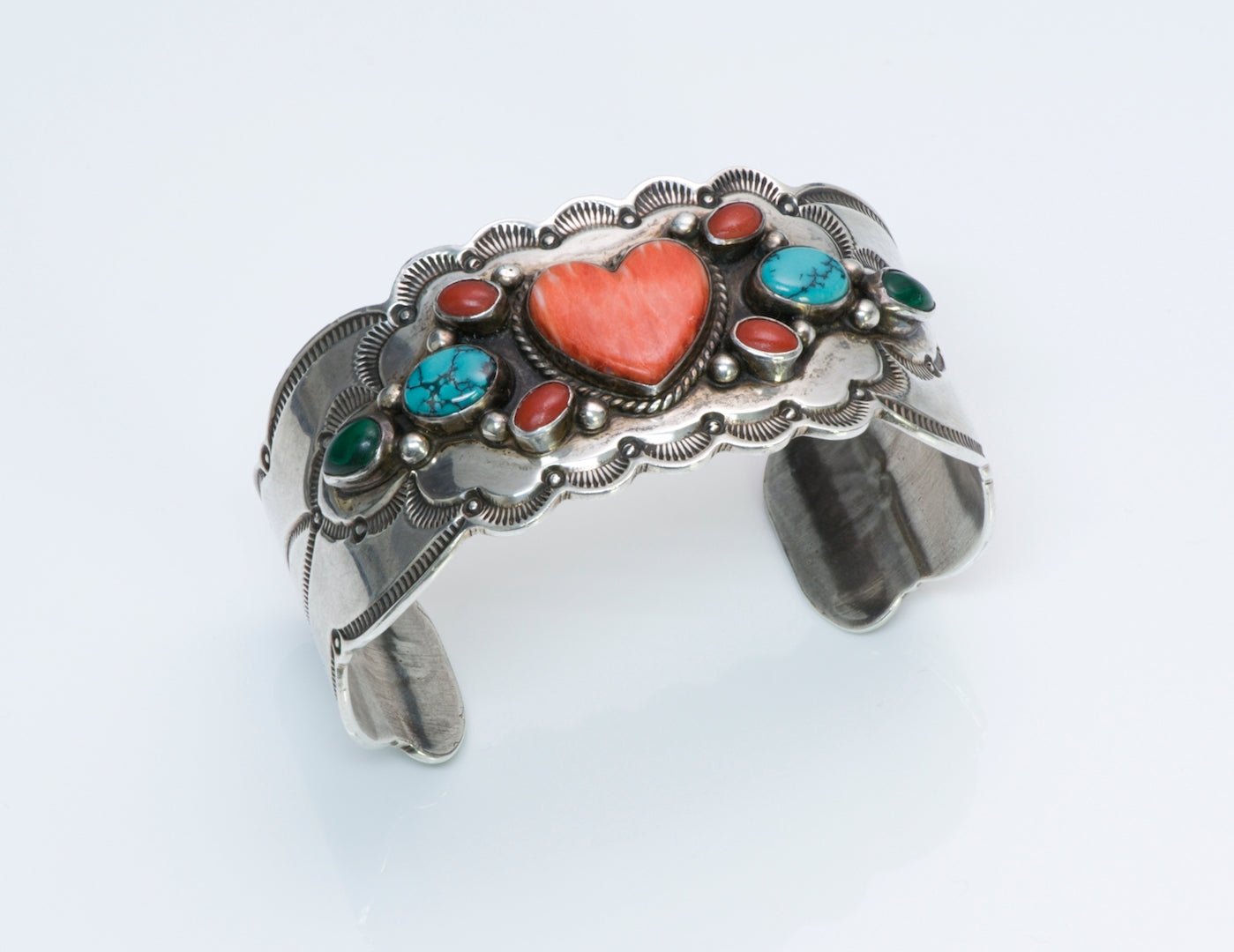 American Indian Coral Cuff Bracelet