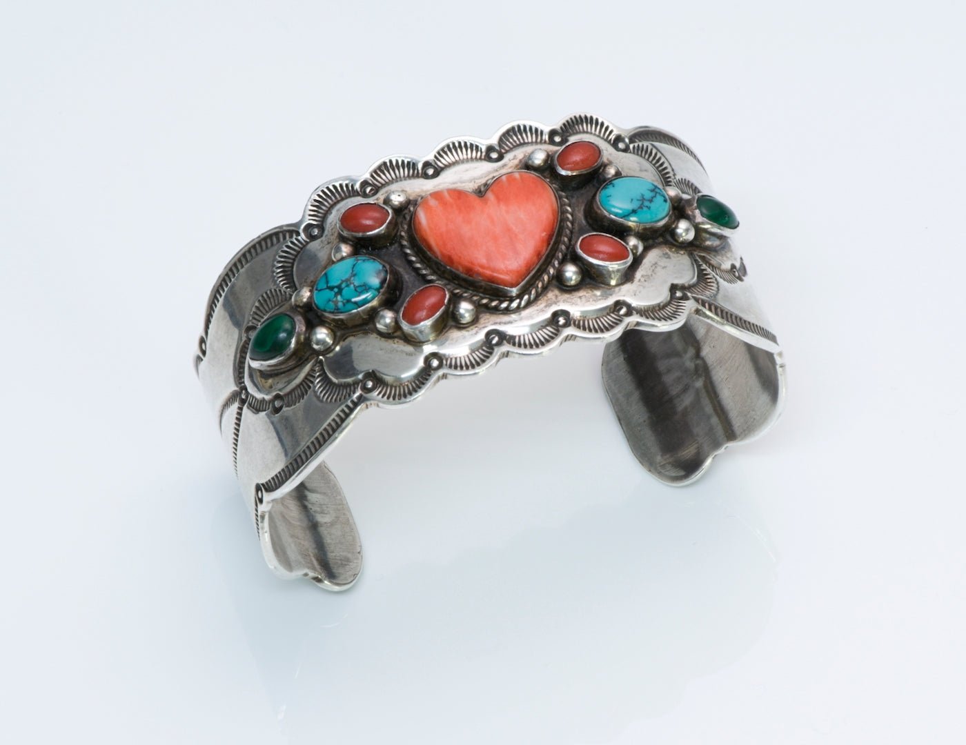 American Indian Coral Cuff Bracelet