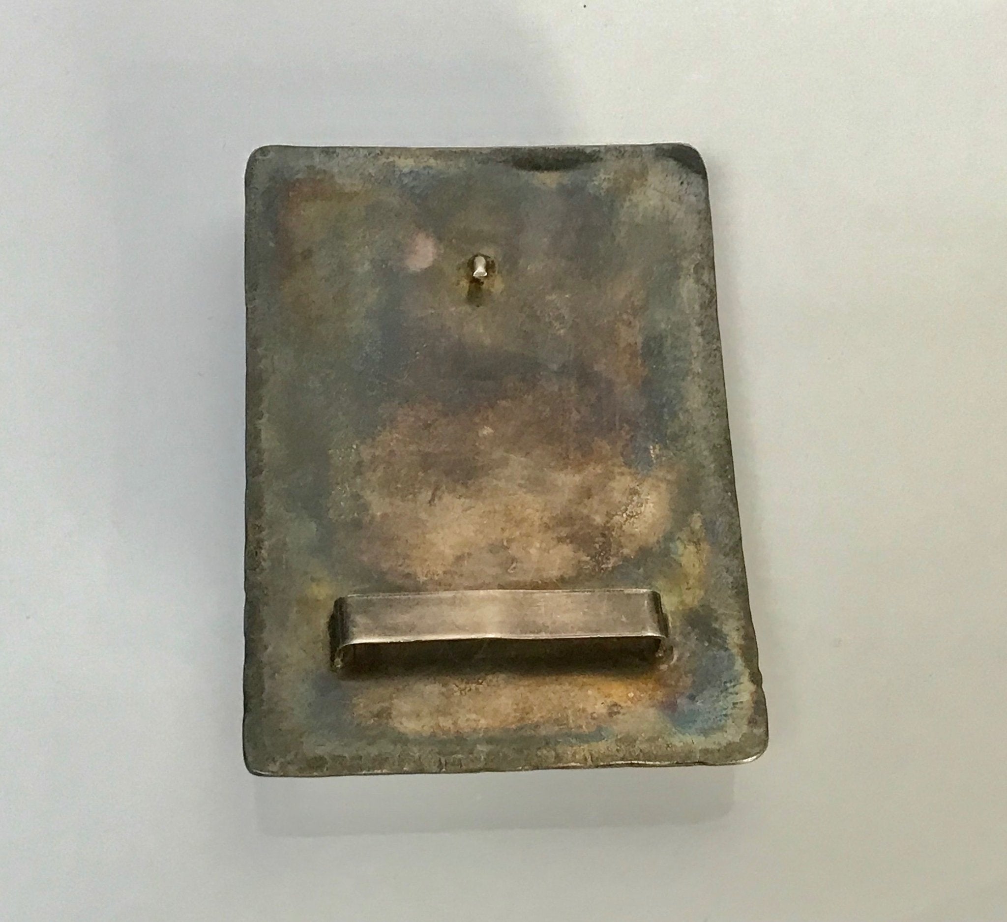 American Indian Silver Coral Turquoise Belt Buckle