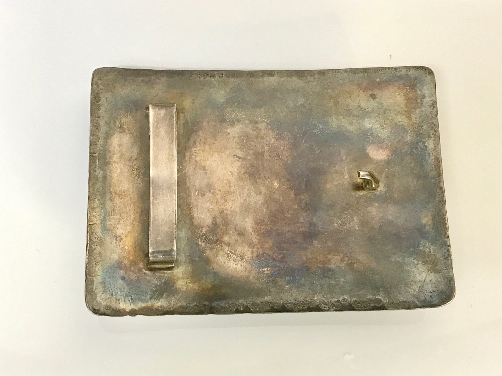 American Indian Silver Coral Turquoise Belt Buckle