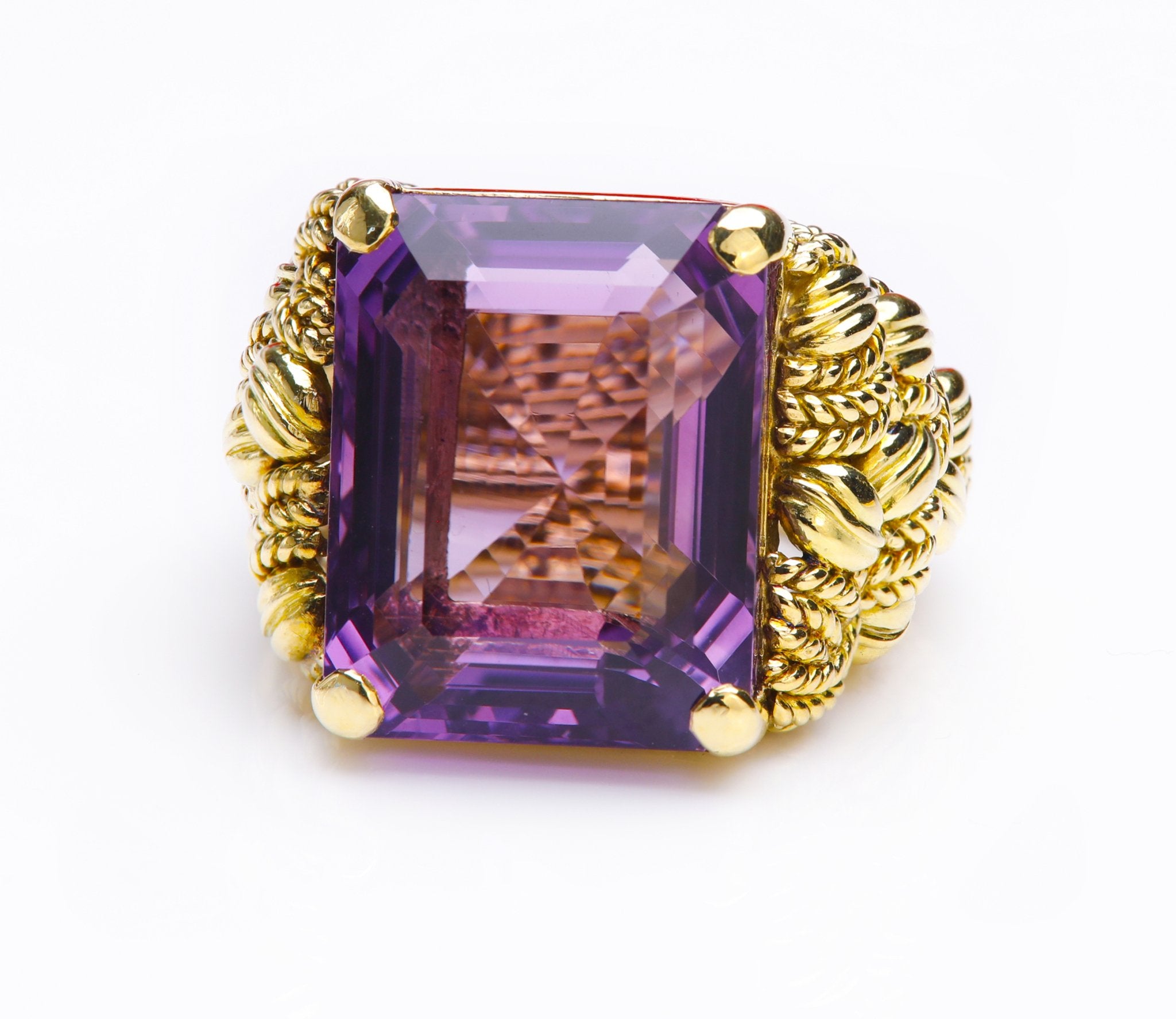 Amethyst Yellow Gold Ring