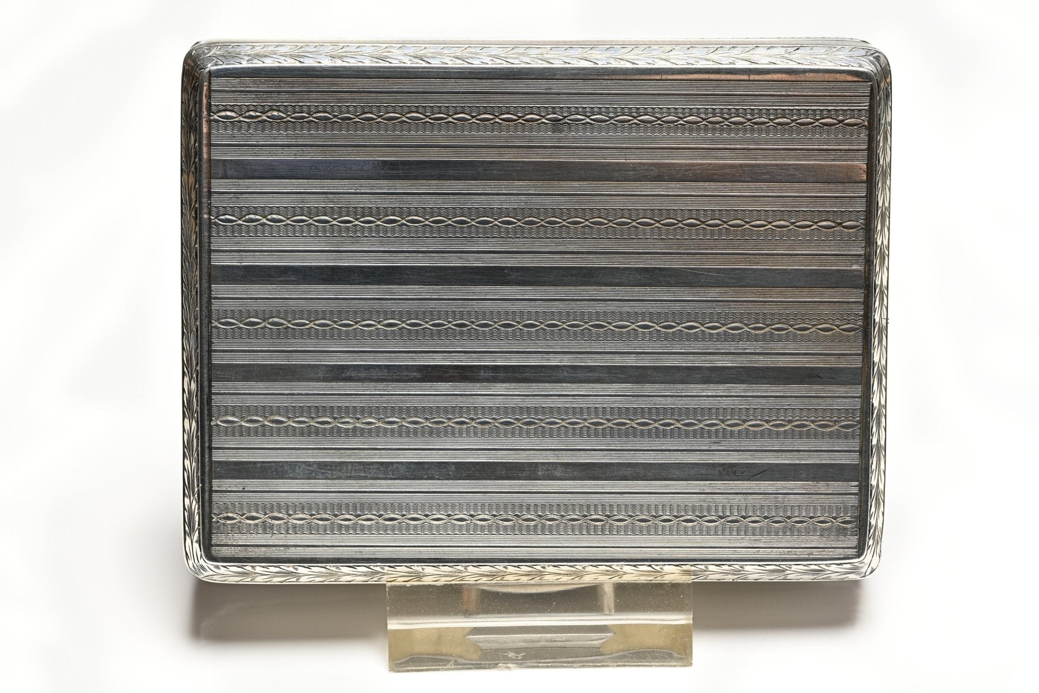 An Antique Sterling Silver and Enamel Nautical Scene Case