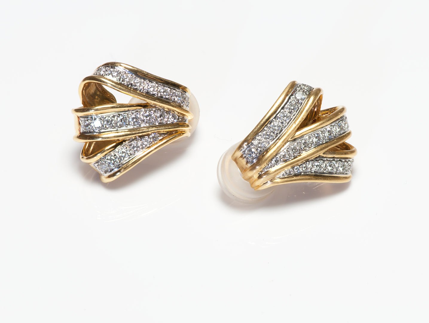 Angela Cummings 18K Gold Diamond Earrings