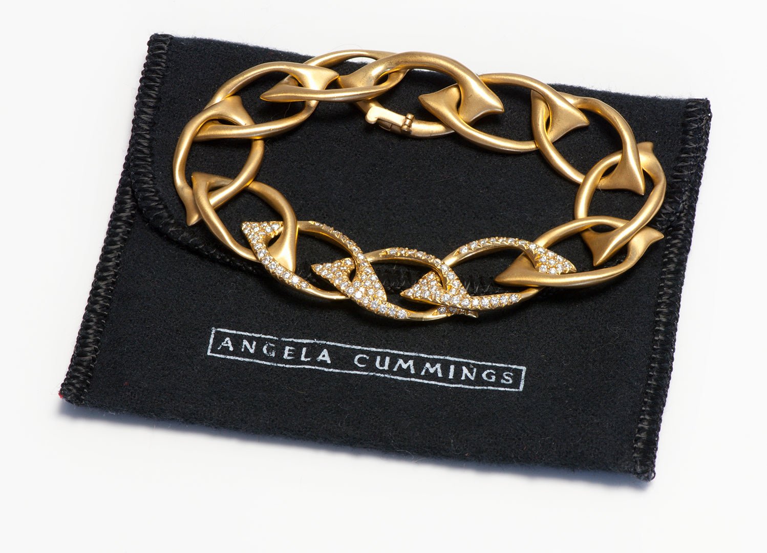 Angela Cummings 18K Gold Diamond Link Bracelet