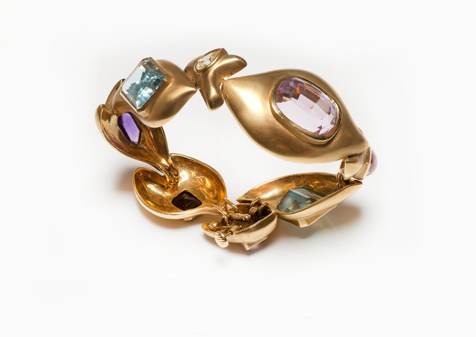 Angela Cummings 18K Gold Multi-Gem Set Link Bracelet