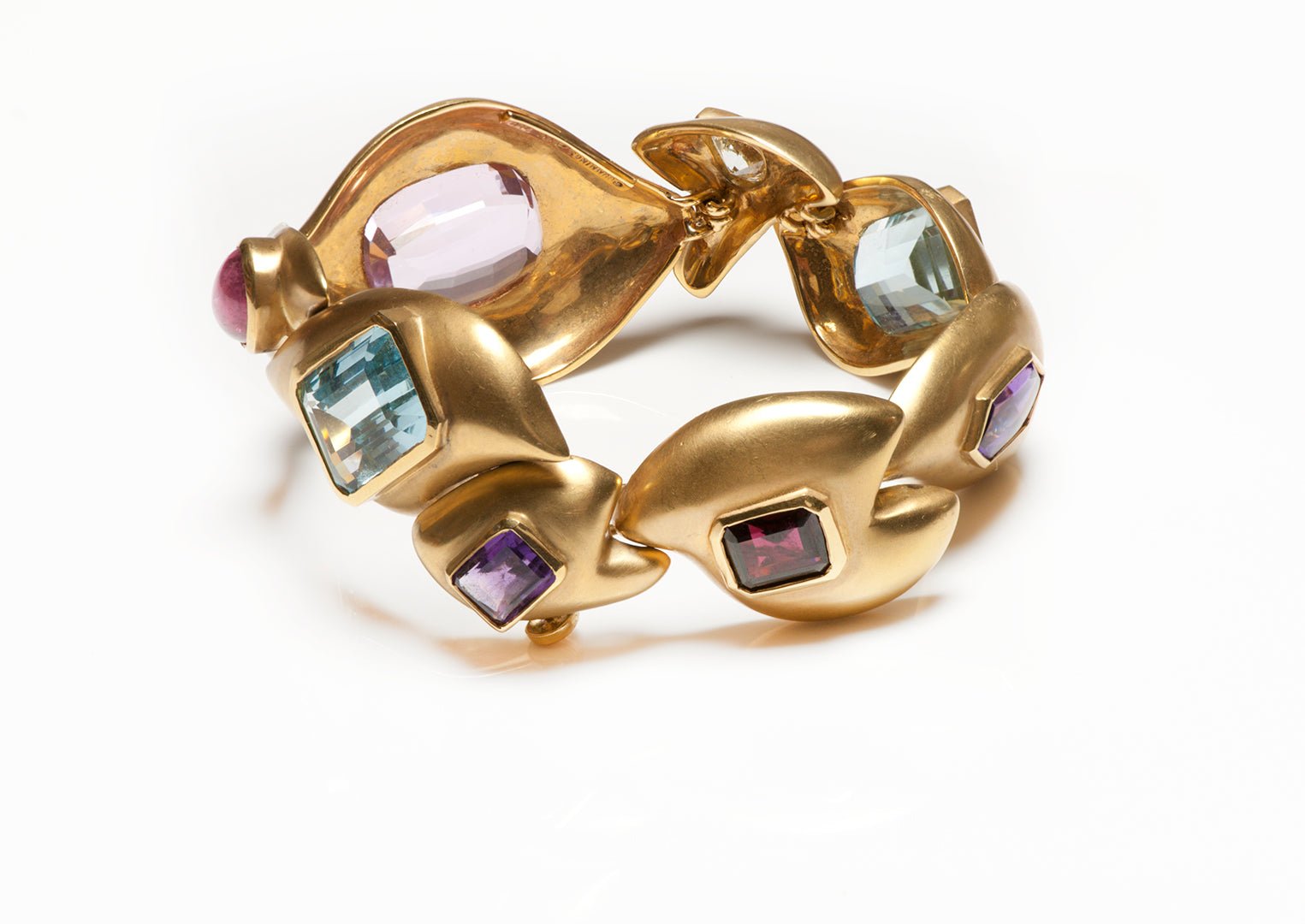 Angela Cummings 18K Gold Multi-Gem Set Link Bracelet