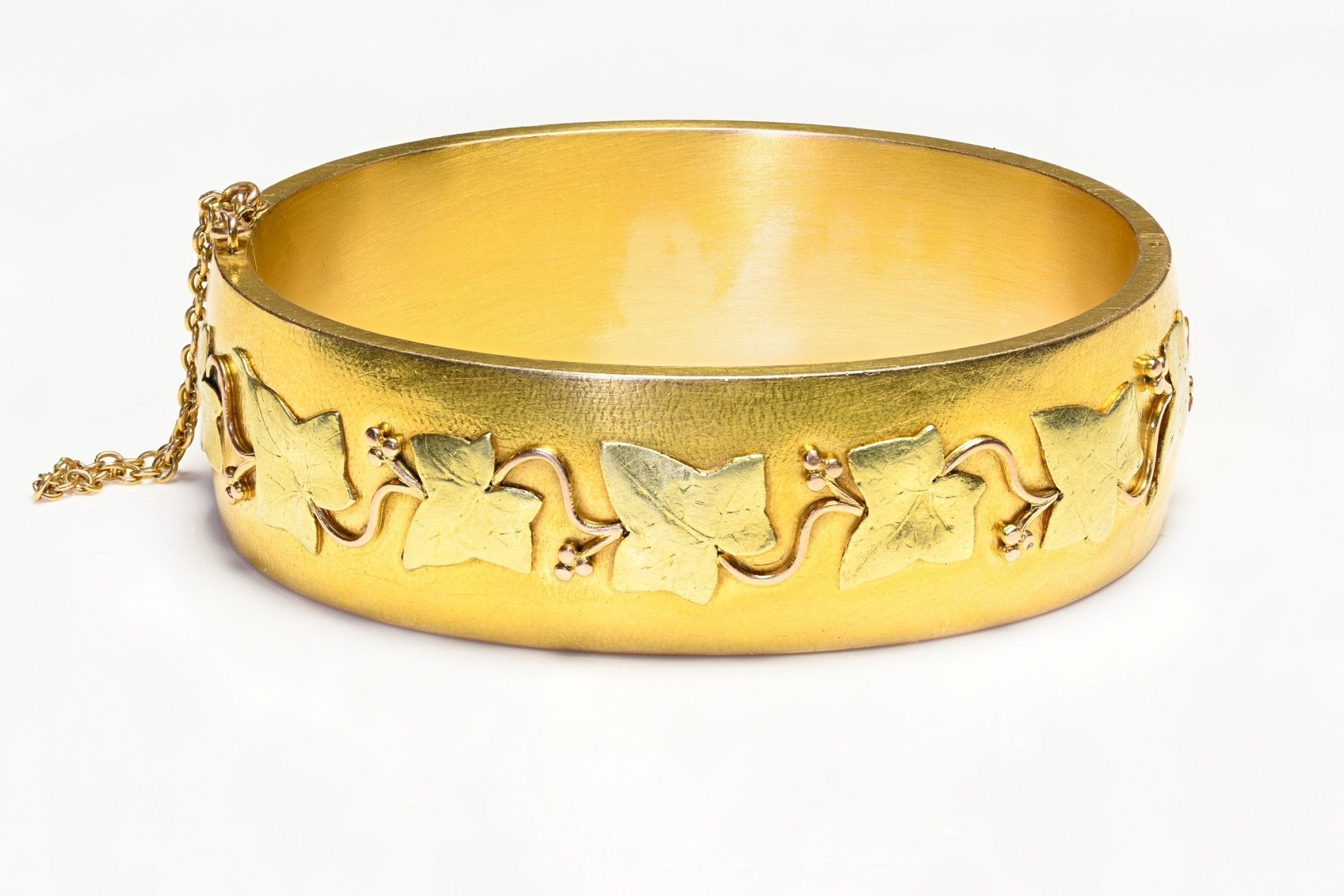 Antique 18K Yellow Gold Wide Bangle Bracelet