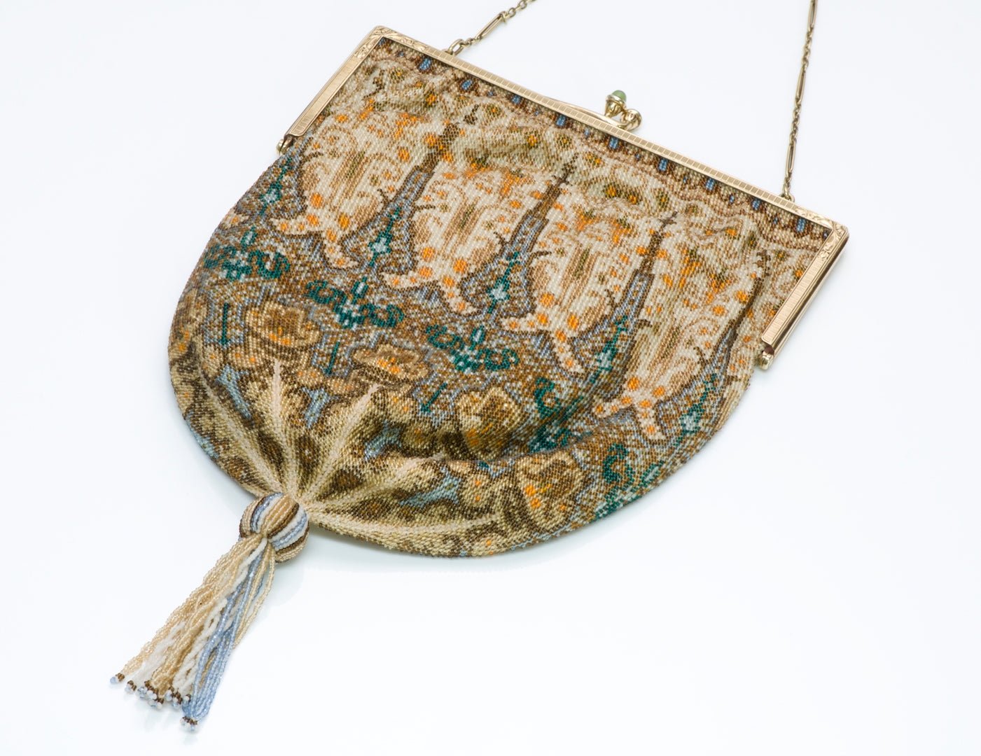Antique 1920's Tiffany & Co. Gold Beaded Purse