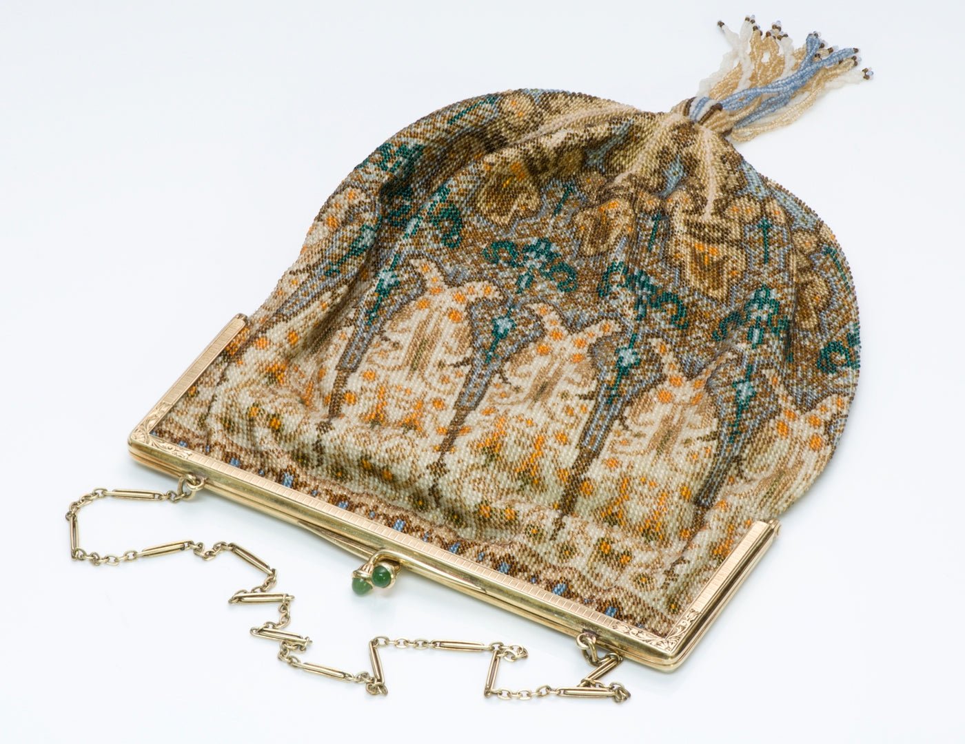 Antique 1920's Tiffany & Co. Gold Beaded Purse