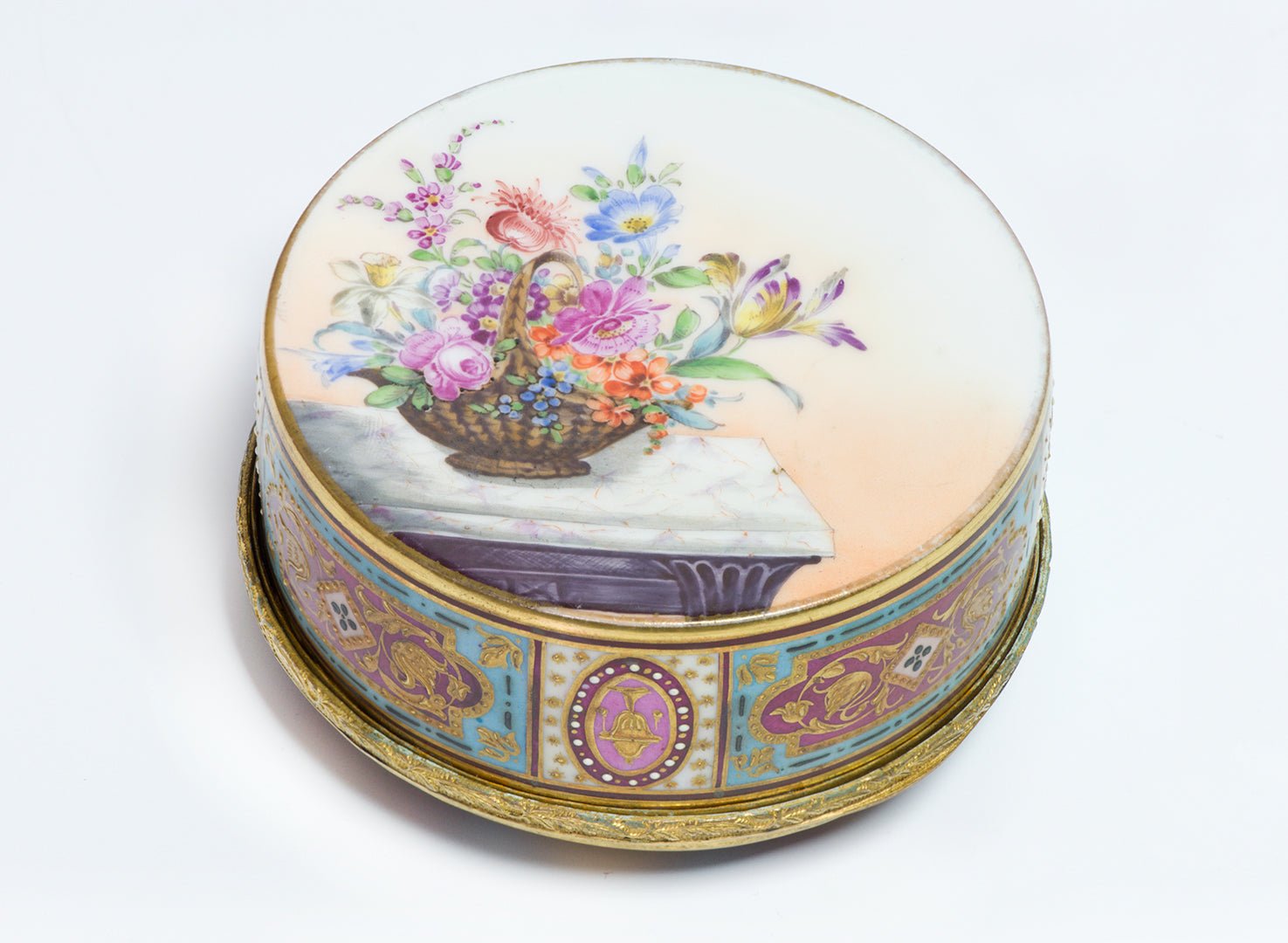 Antique 19th Century Nude Erotica Ladies Swan Cherubs Box