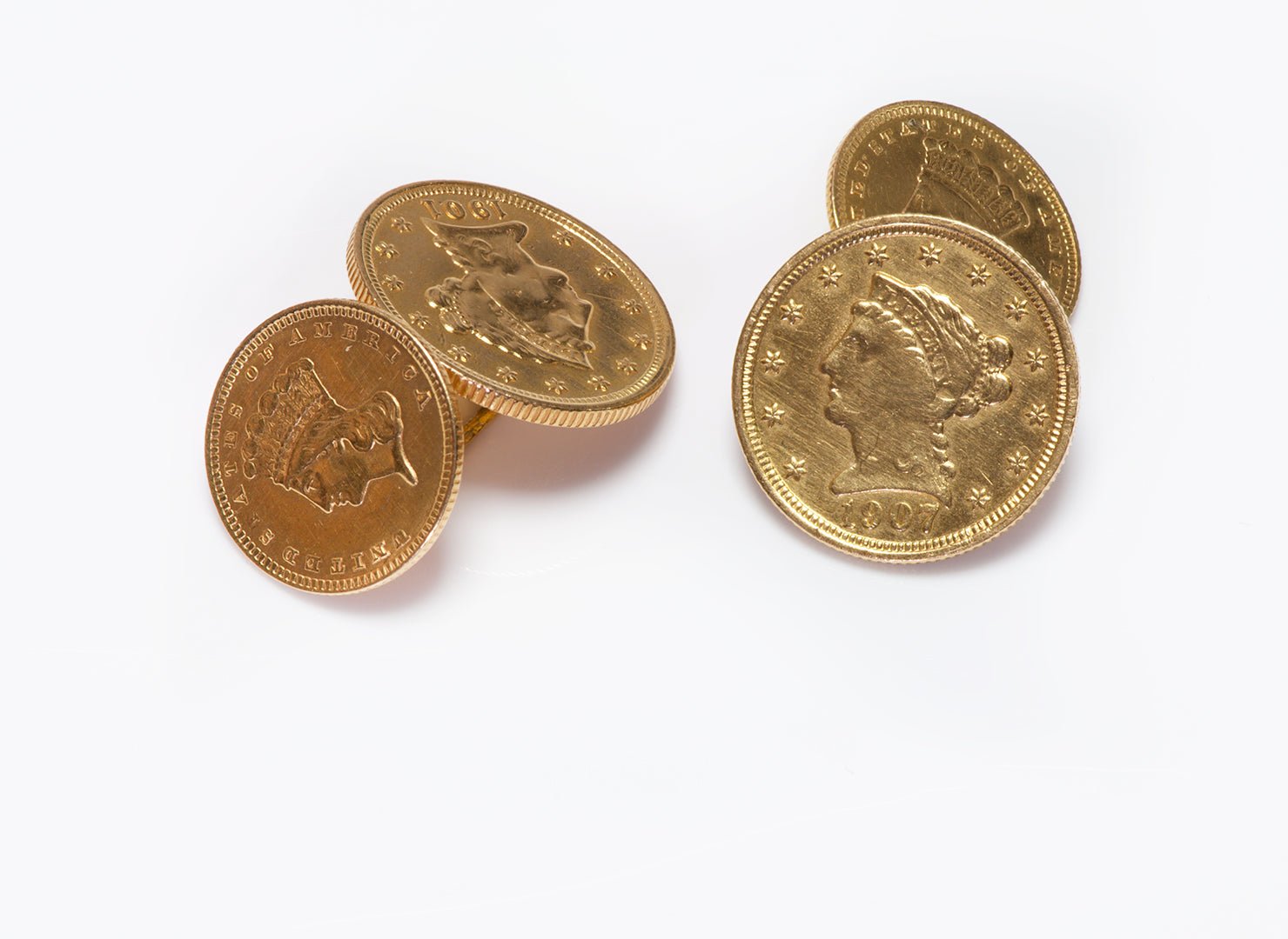 Antique 22K Yellow Gold Coin Cufflinks