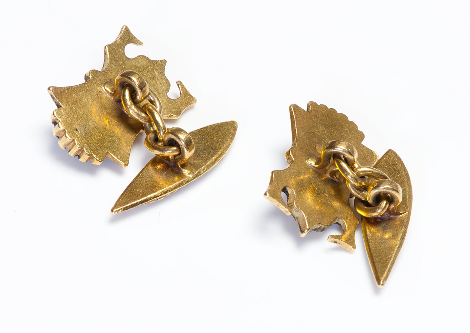 Antique Art Nouveau 18K Gold Viking Cufflinks