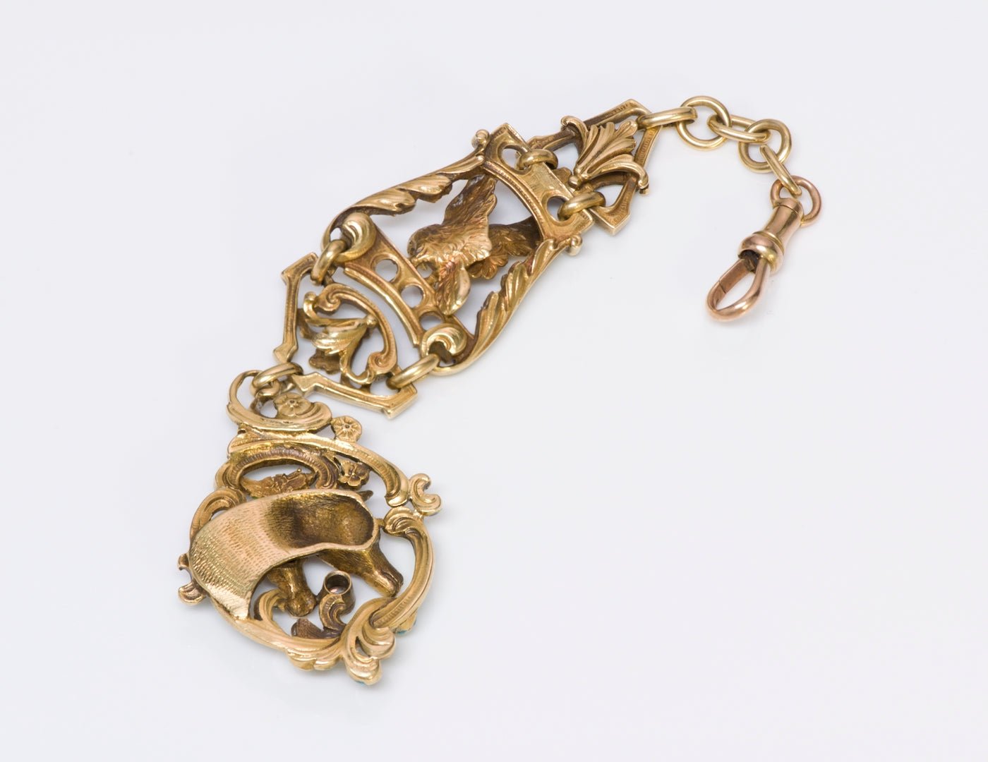 Antique Art Nouveau Enamel Gold Horse Watch Fob