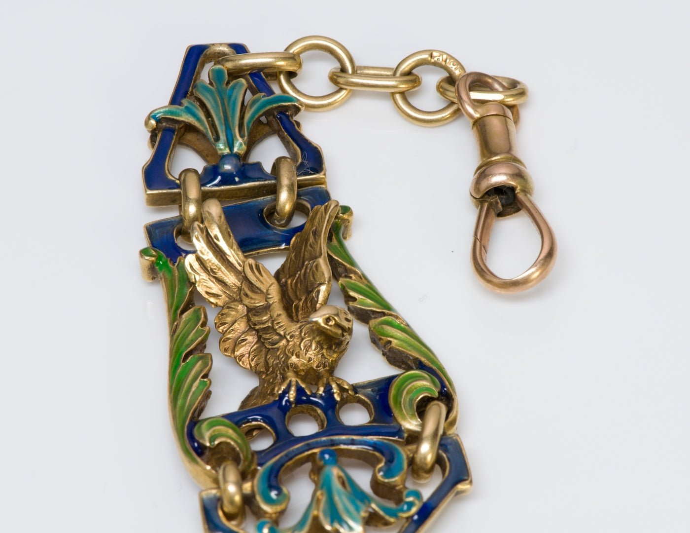 Antique Art Nouveau Enamel Gold Horse Watch Fob