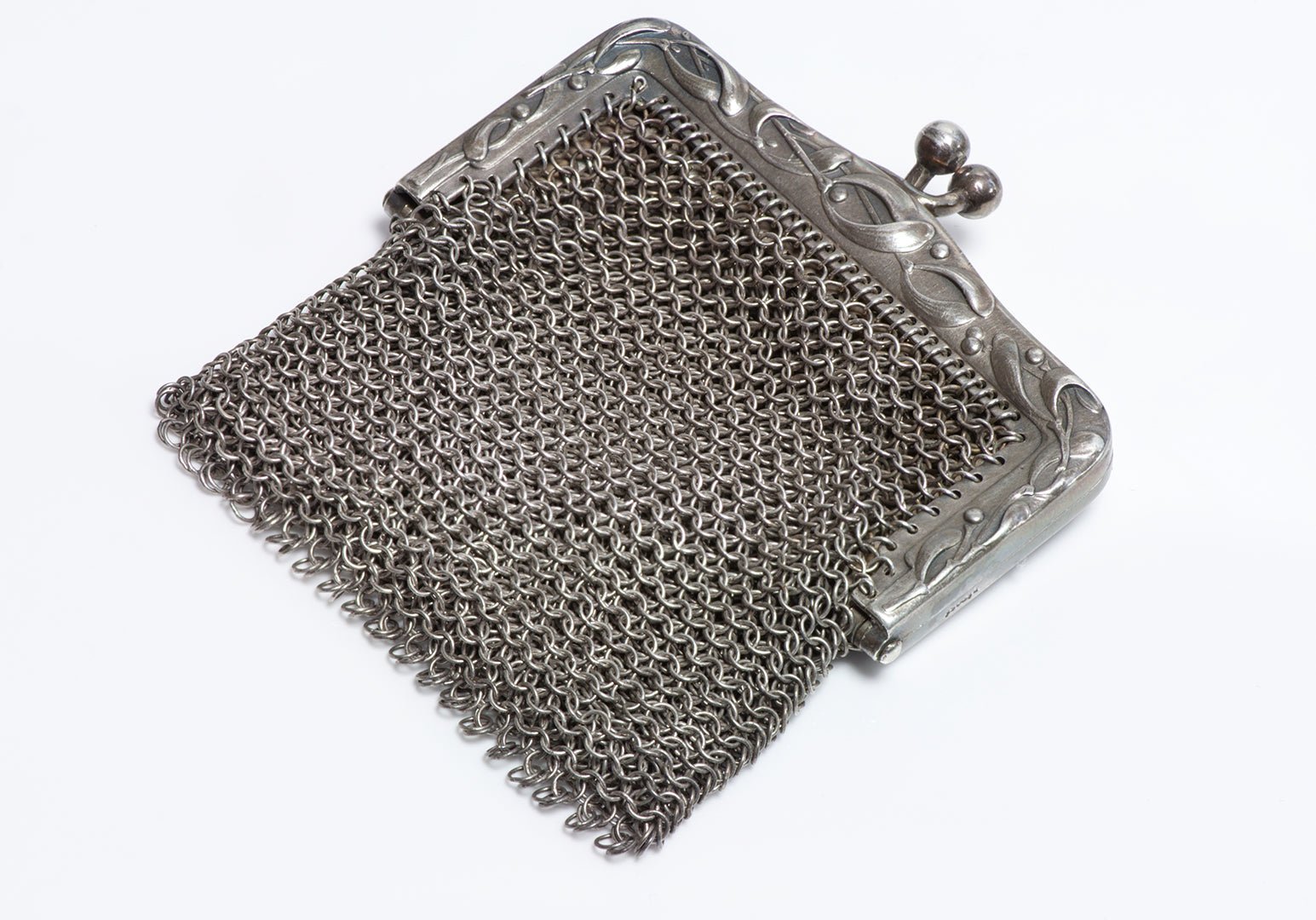 Antique Art Nouveau French Silver Mesh Purse