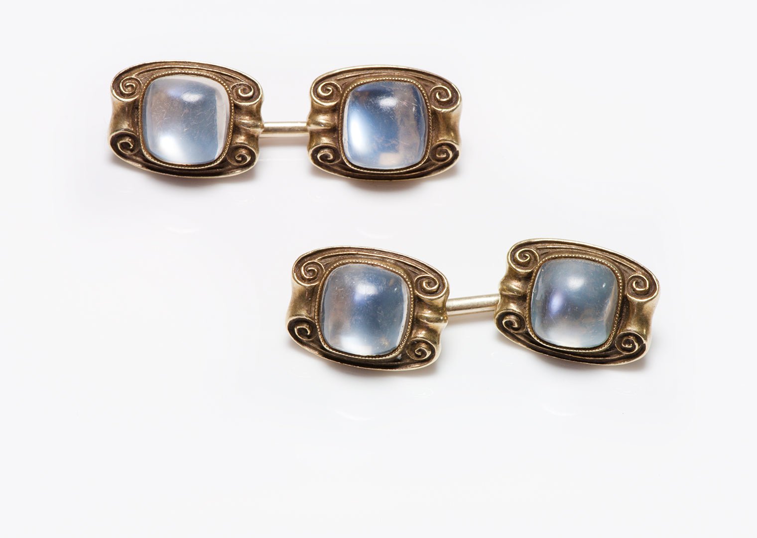 Antique Art Nouveau Gold Moonstone Cufflinks