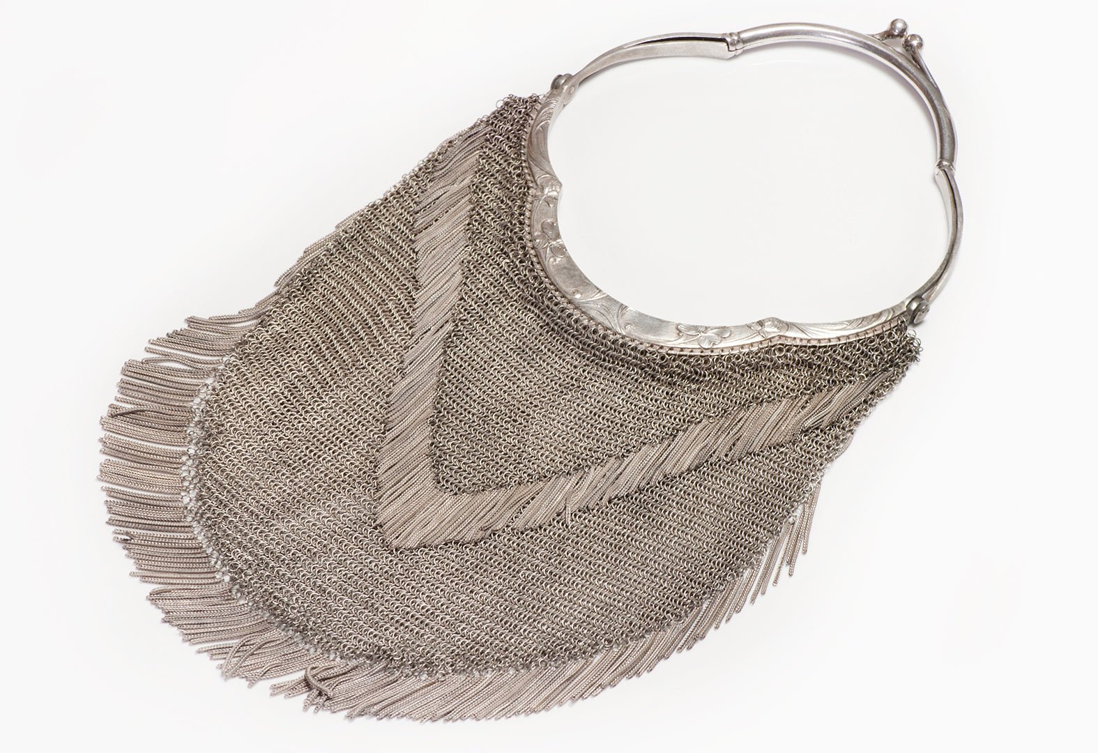 Antique Art Nouveau Silver Mesh Purse