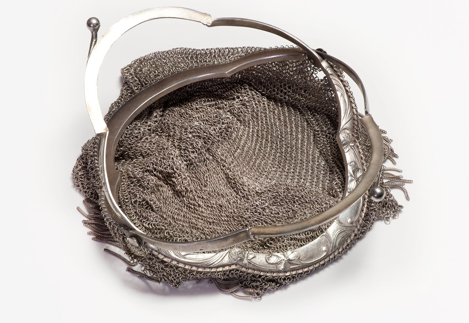Antique Art Nouveau Silver Mesh Purse